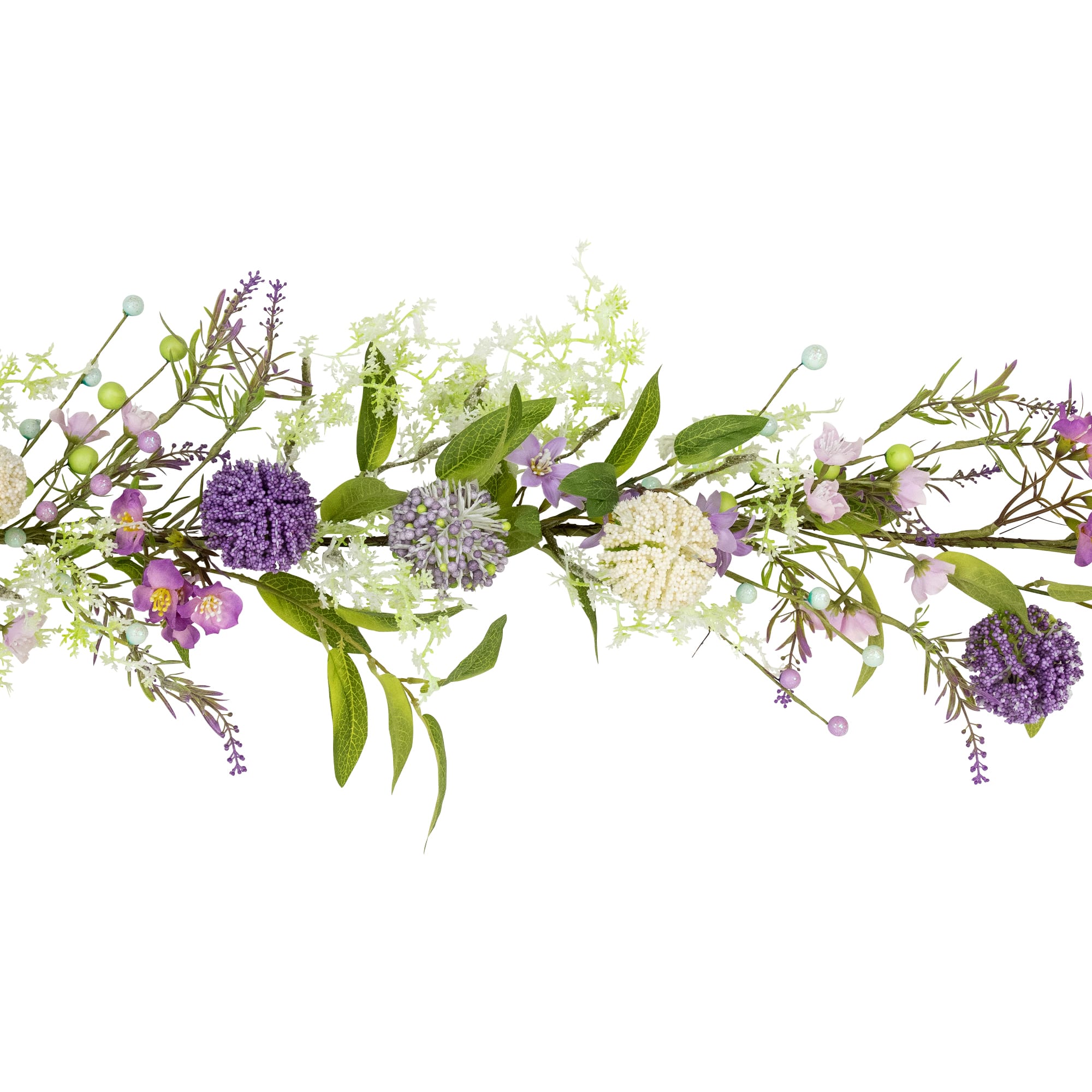 5ft. Purple Wildflower &#x26; Berry Spring Garland