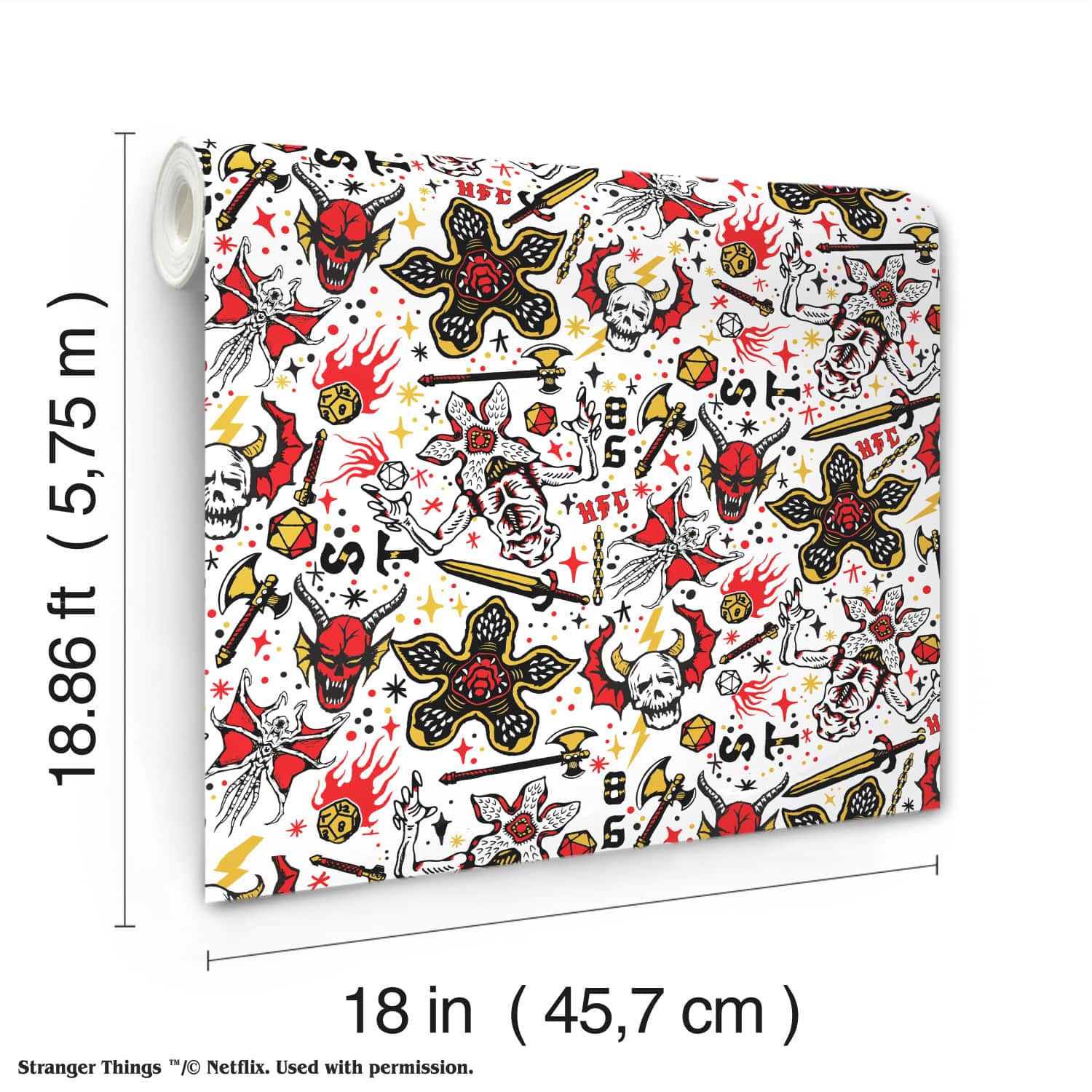 RoomMates Stranger Things Hellfire Club Red Peel & Stick Wallpaper