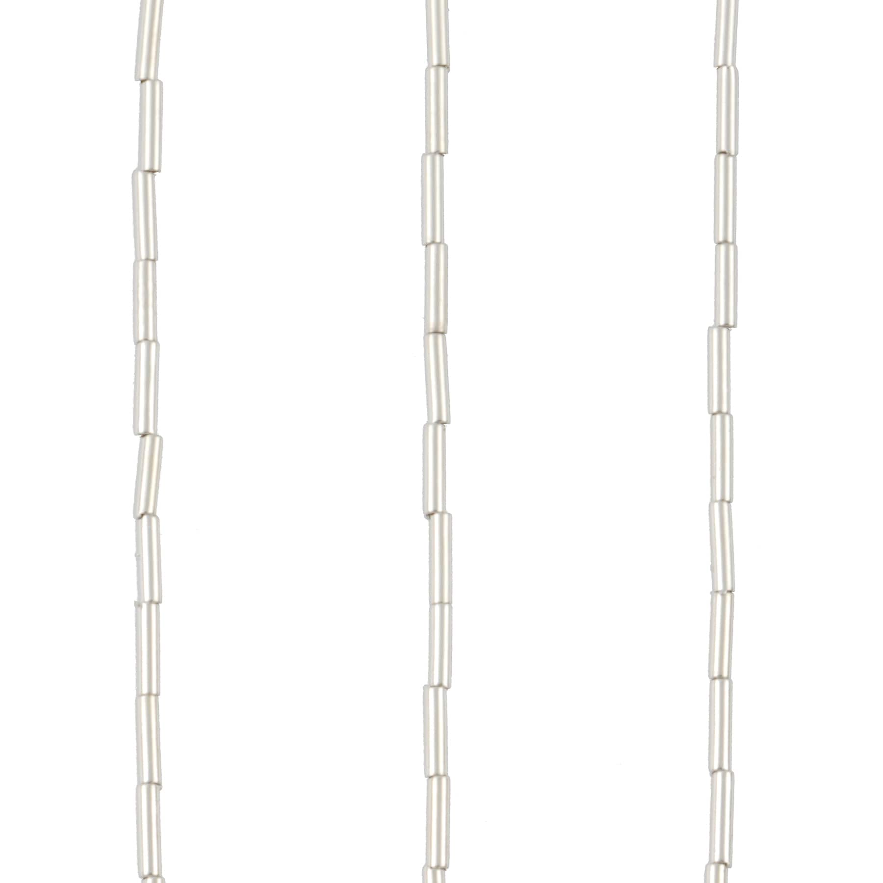 12 Pack: Silver Metal Bugle Beads, 6mm by Bead Landing™