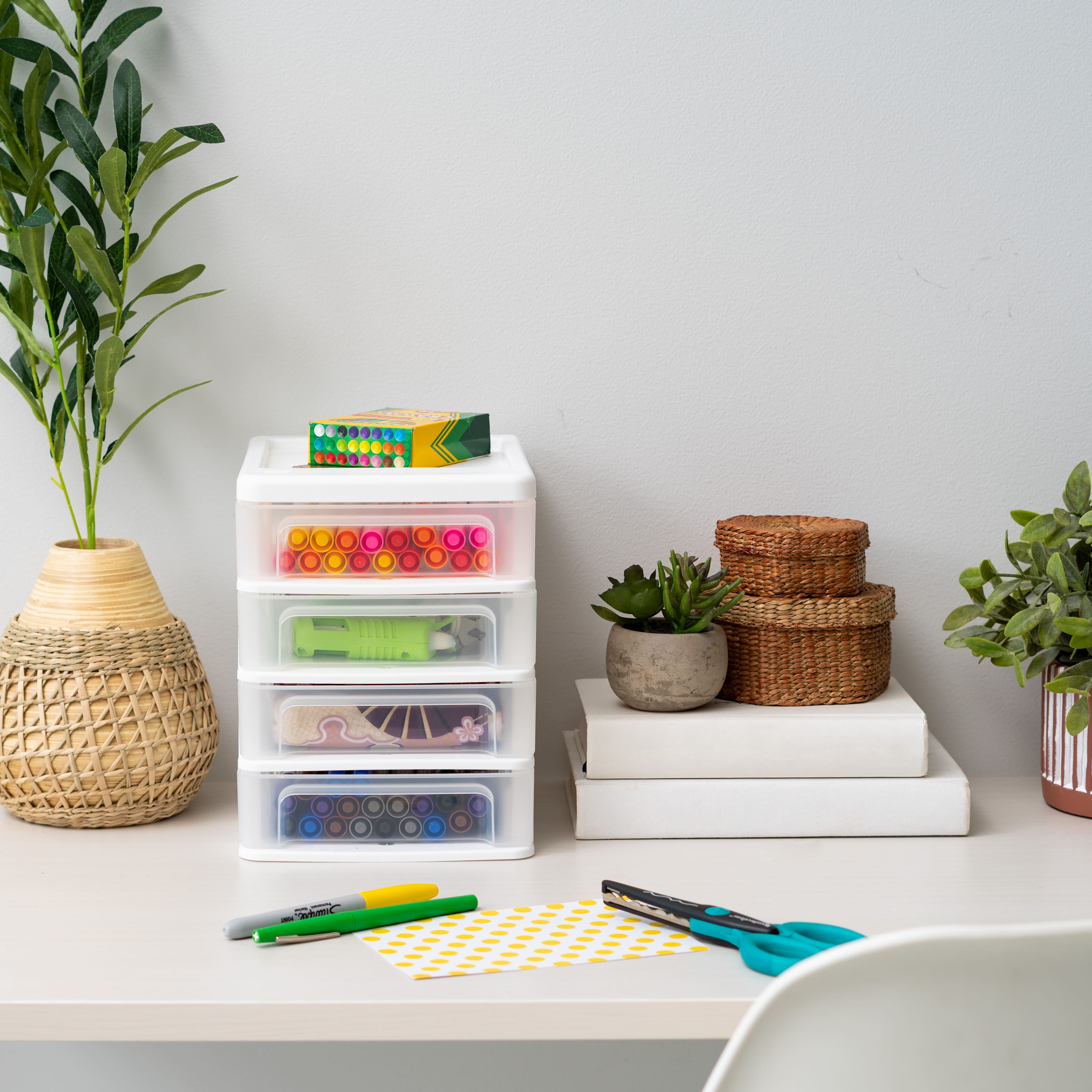 IRIS White Compact Desktop 4-Drawer System