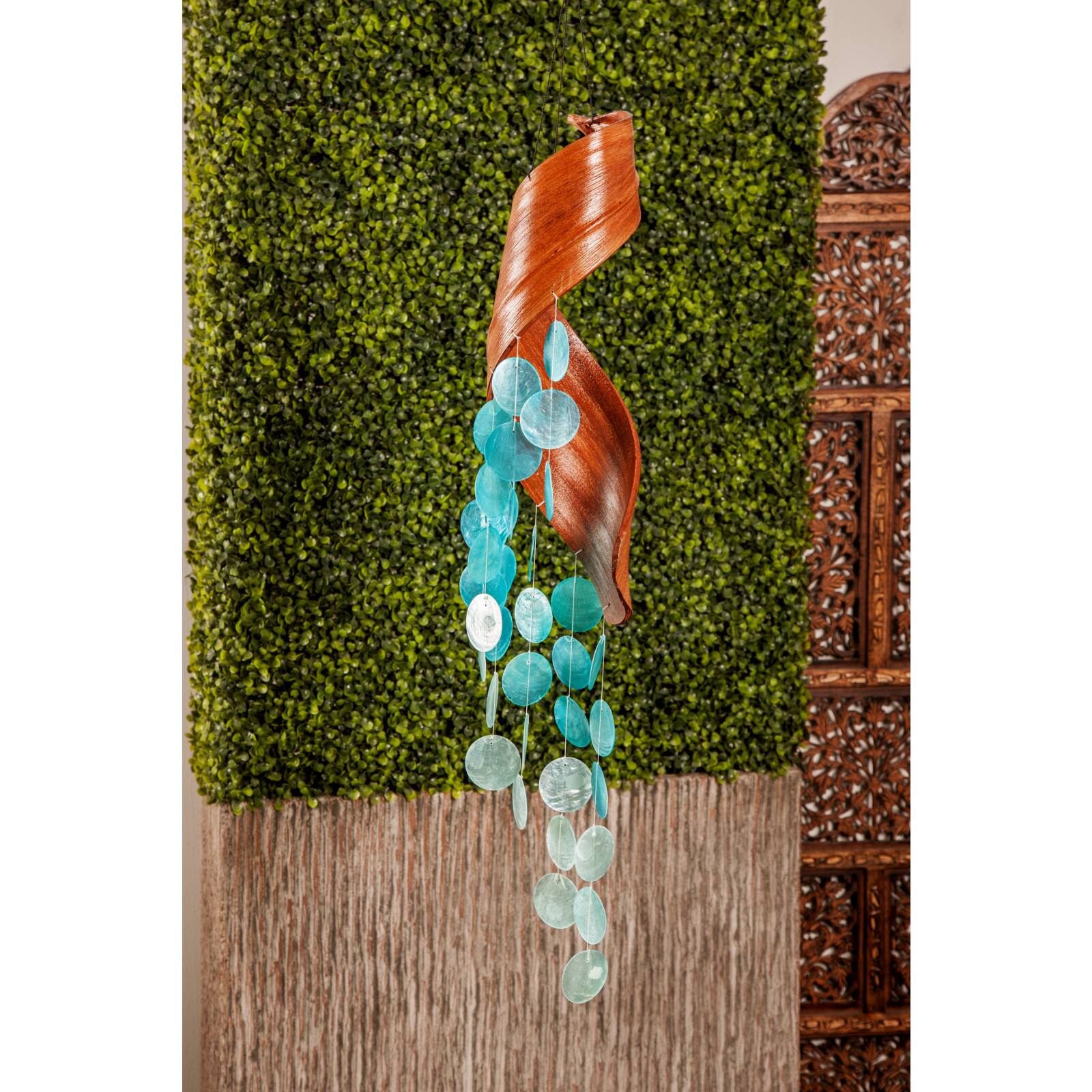 Teal Capiz Coastal Windchime, 5&#x22; x 32&#x22;