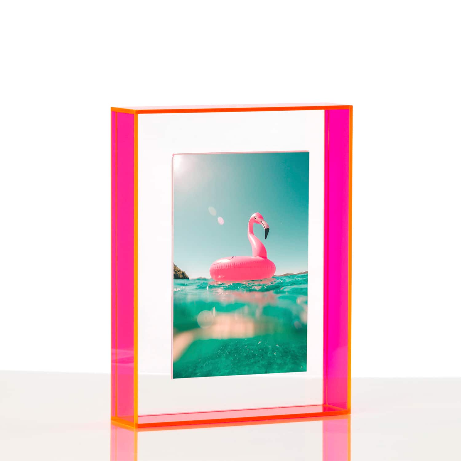 Wexel Art Neon Pink Float Frame with Magnetic Photo Holder