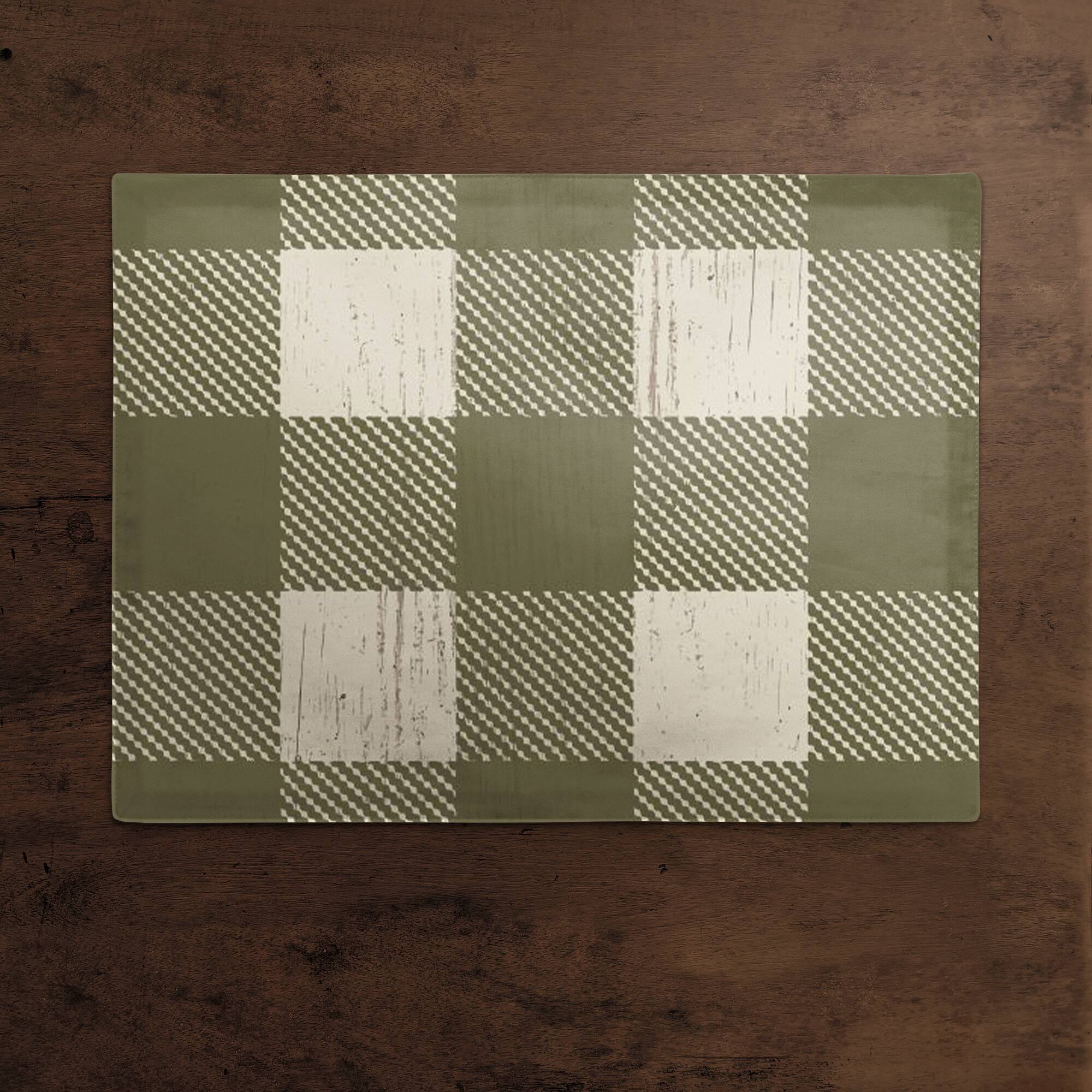 Green Buffalo Check Cotton Twill Placemat