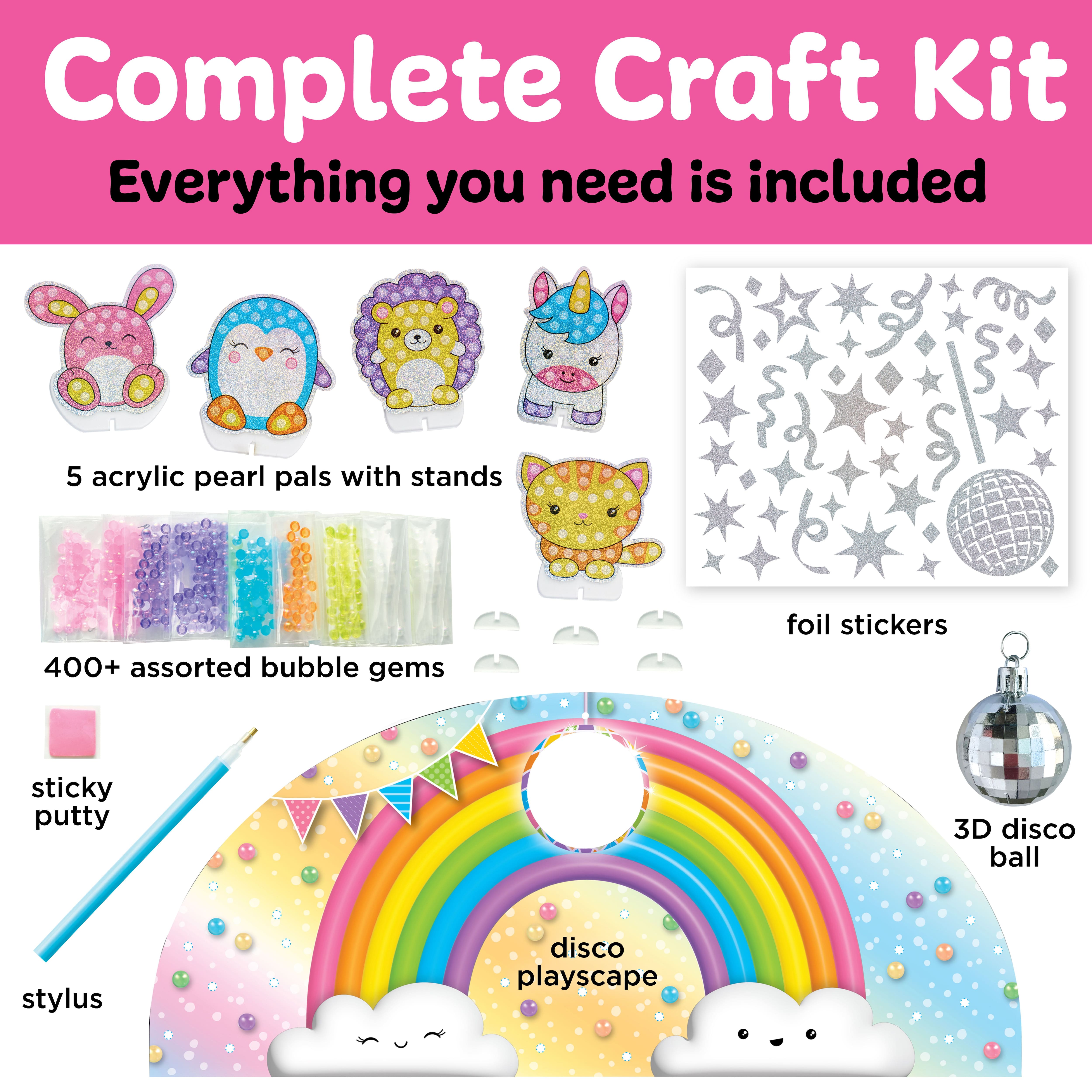 Creativity for Kids&#xAE; Bubble Gems&#x2122; Pearl Pals Disco Party Kit