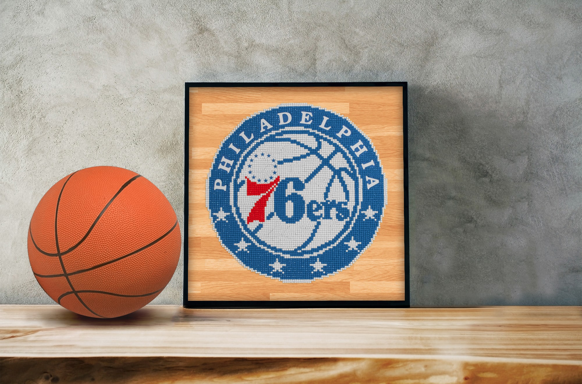 Camelot&#xAE; Dots Intermediate NBA Philadelphia 76ers Diamond Painting Kit