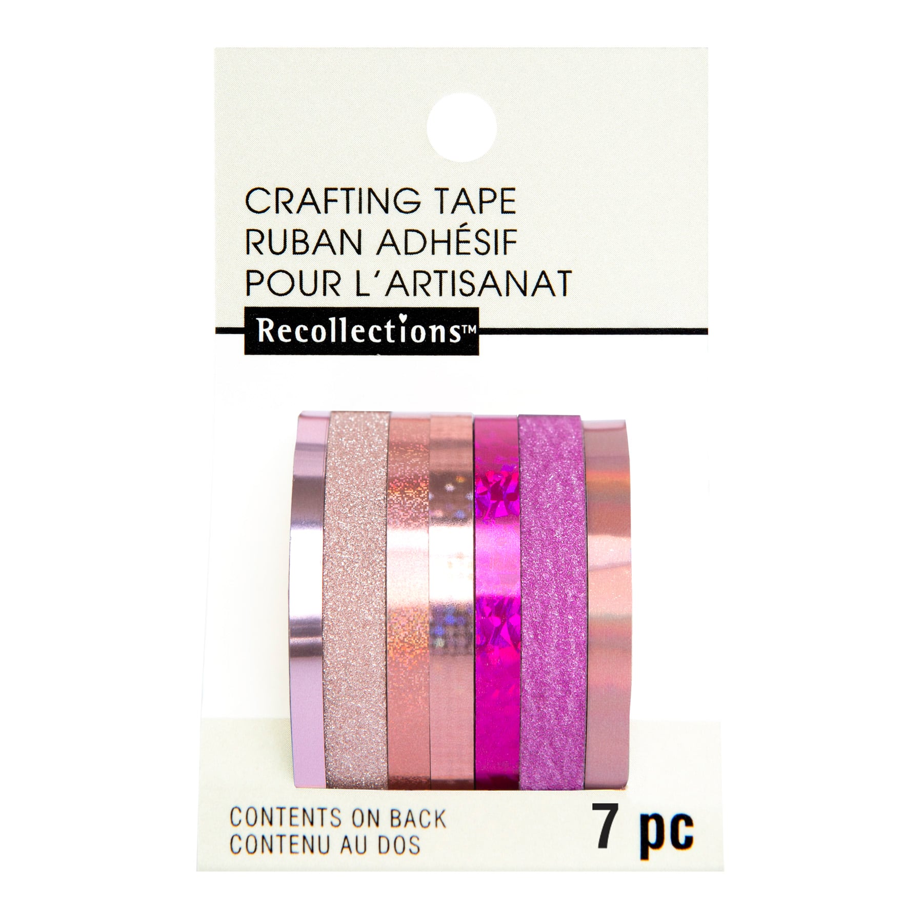 12 Packs: 7 ct. (84 total) Pink Foil & Glitter Crafting Tape Set by Recollections™