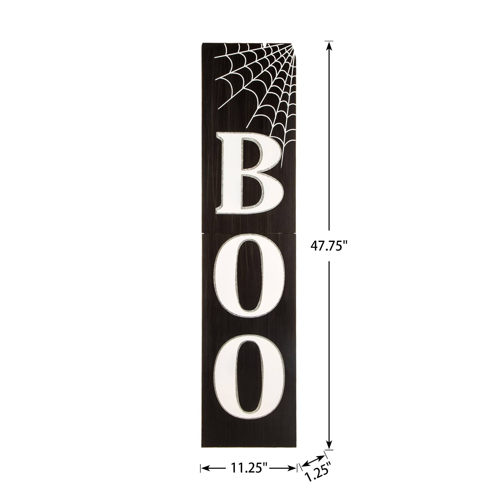 Glitzhome® Black & White Wooden BOO Porch Sign