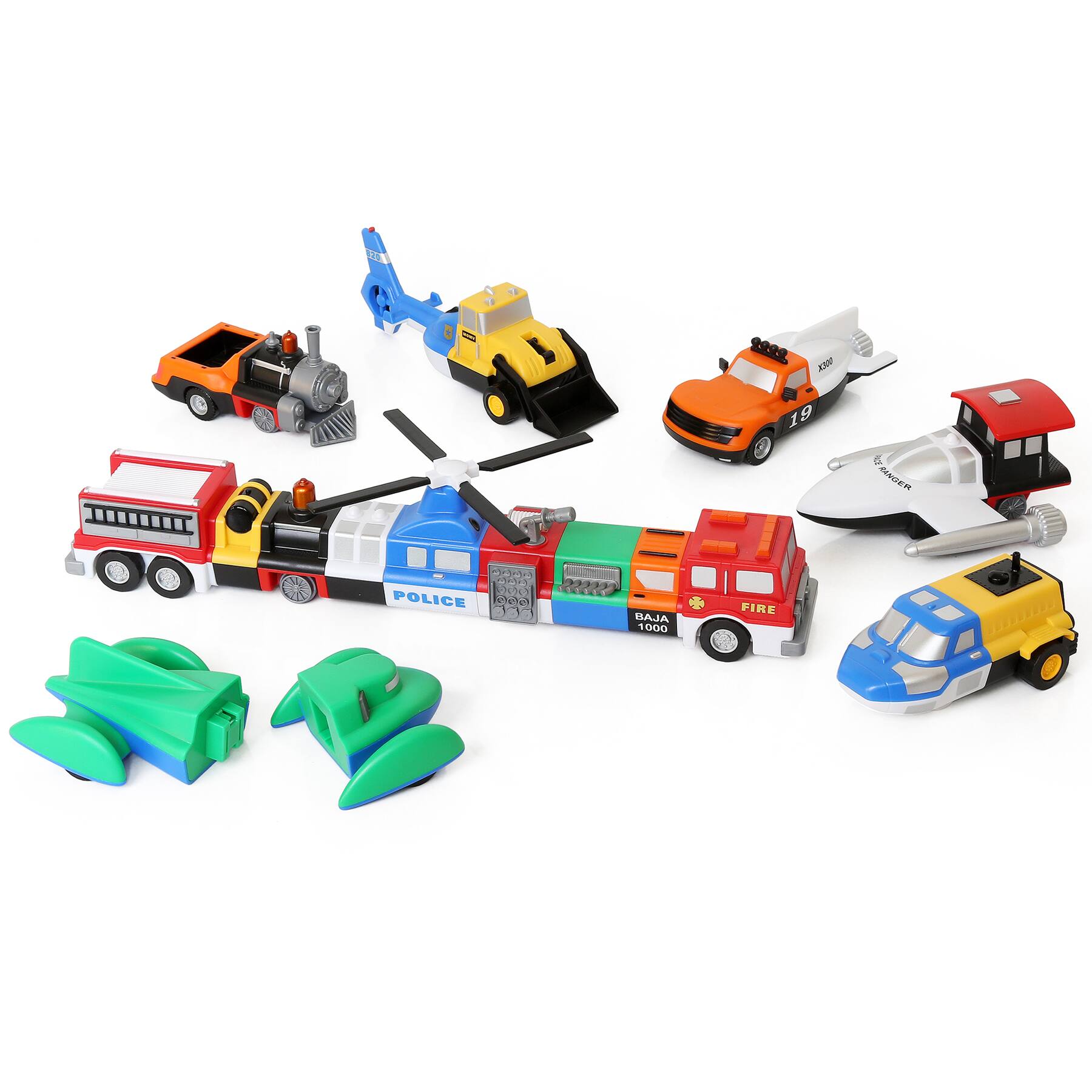 Popular Playthings® Magnetic Mix or Match® Deluxe 2 Vehicles Play Set