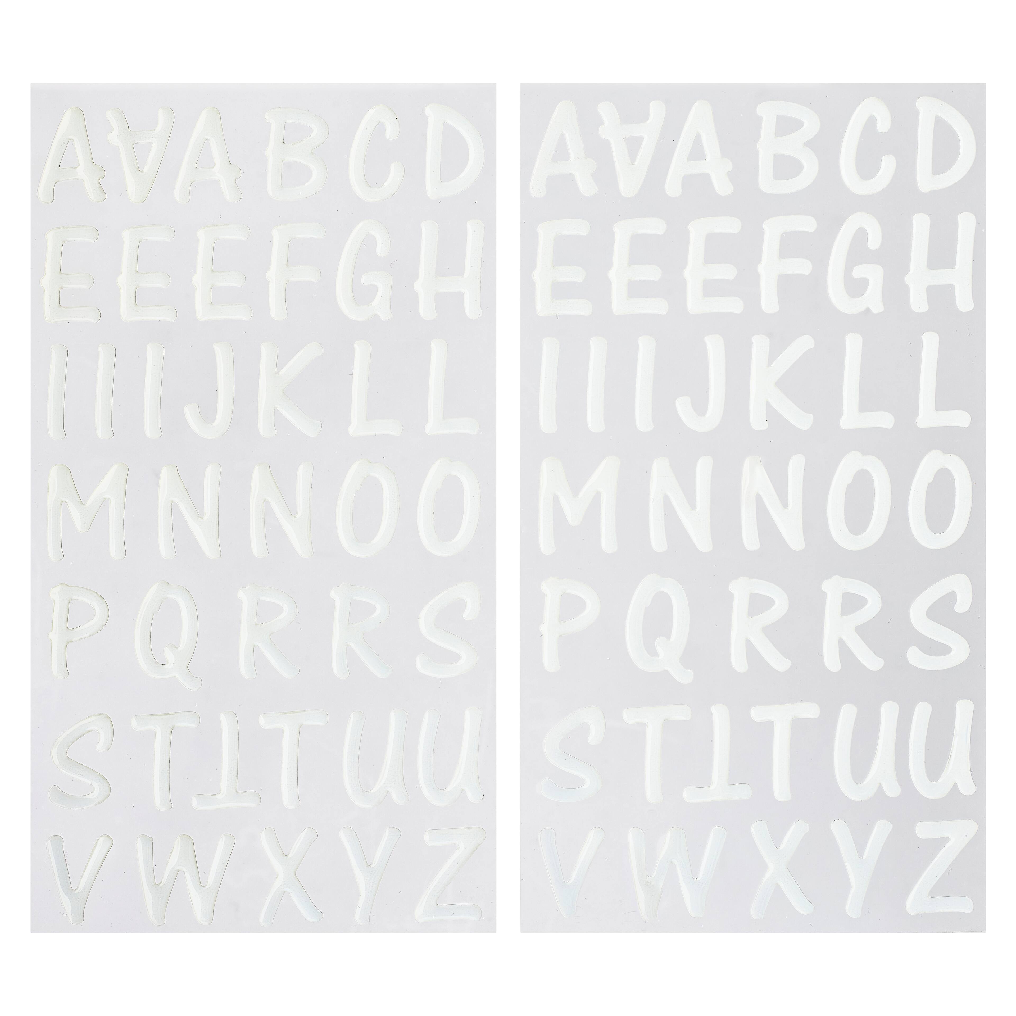 12 Packs: 80 ct. (960 total) White Epoxy Alphabet Stickers by Recollections&#x2122;