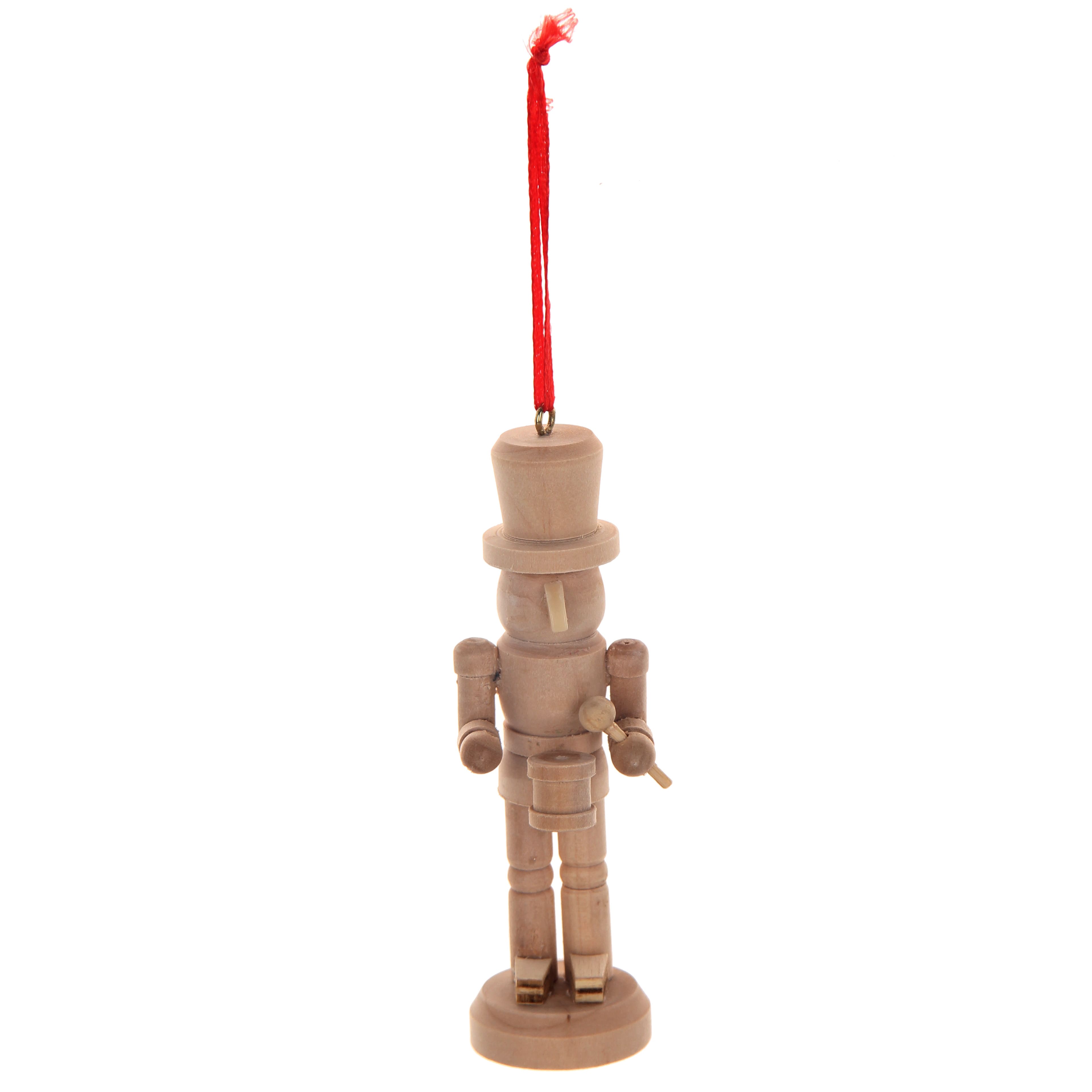 4.25&#x22; Unfinished Drummer Nutcracker DIY Wood Ornament by Make Market&#xAE;