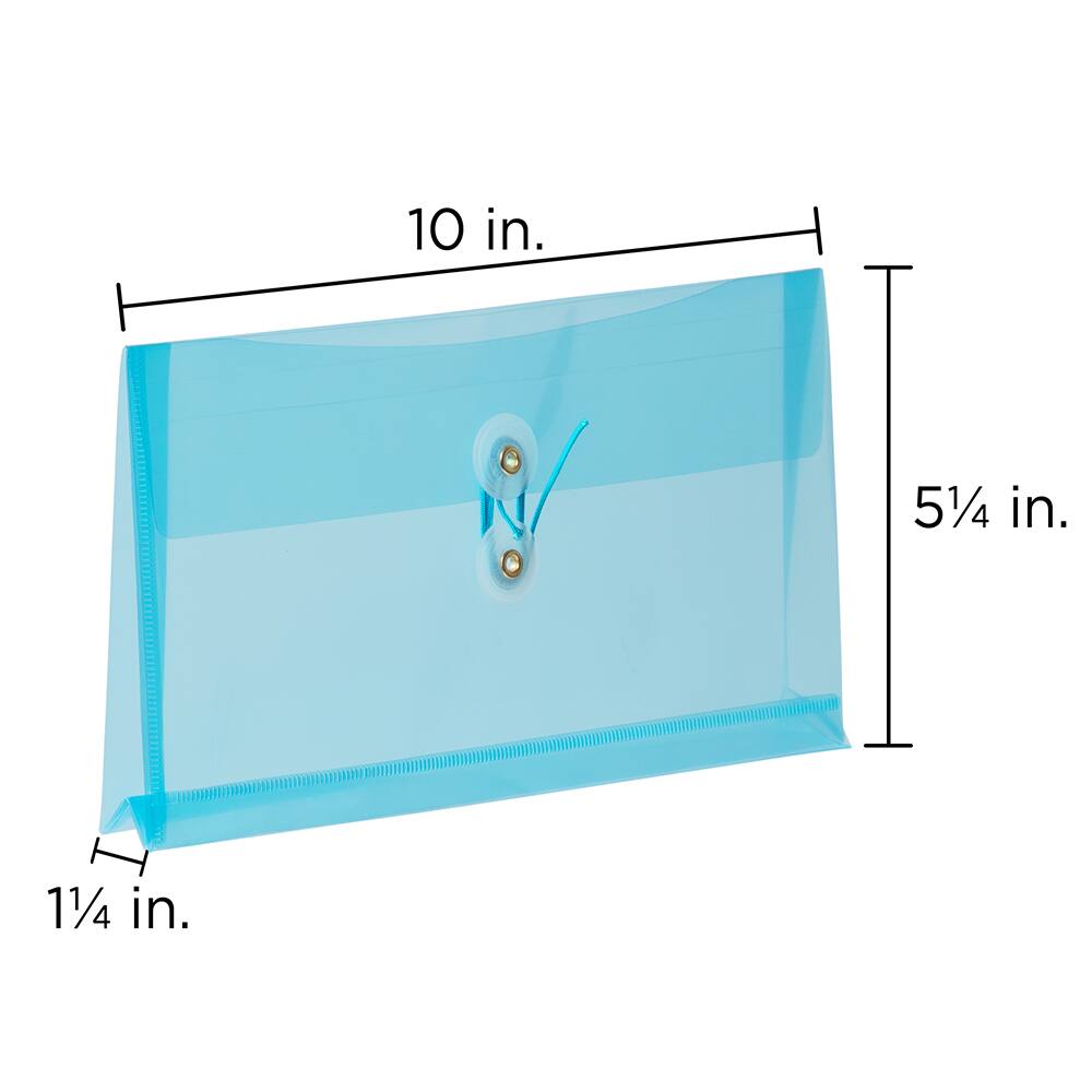 JAM Paper #10 Assorted Plastic Button String Envelope Set, 12ct.