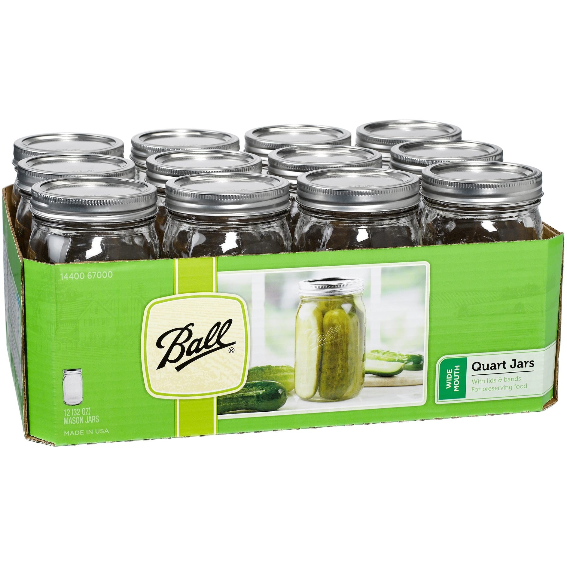 Mason Craft & More 4-Pack Quart Bpa-free Canning Jar in the Food