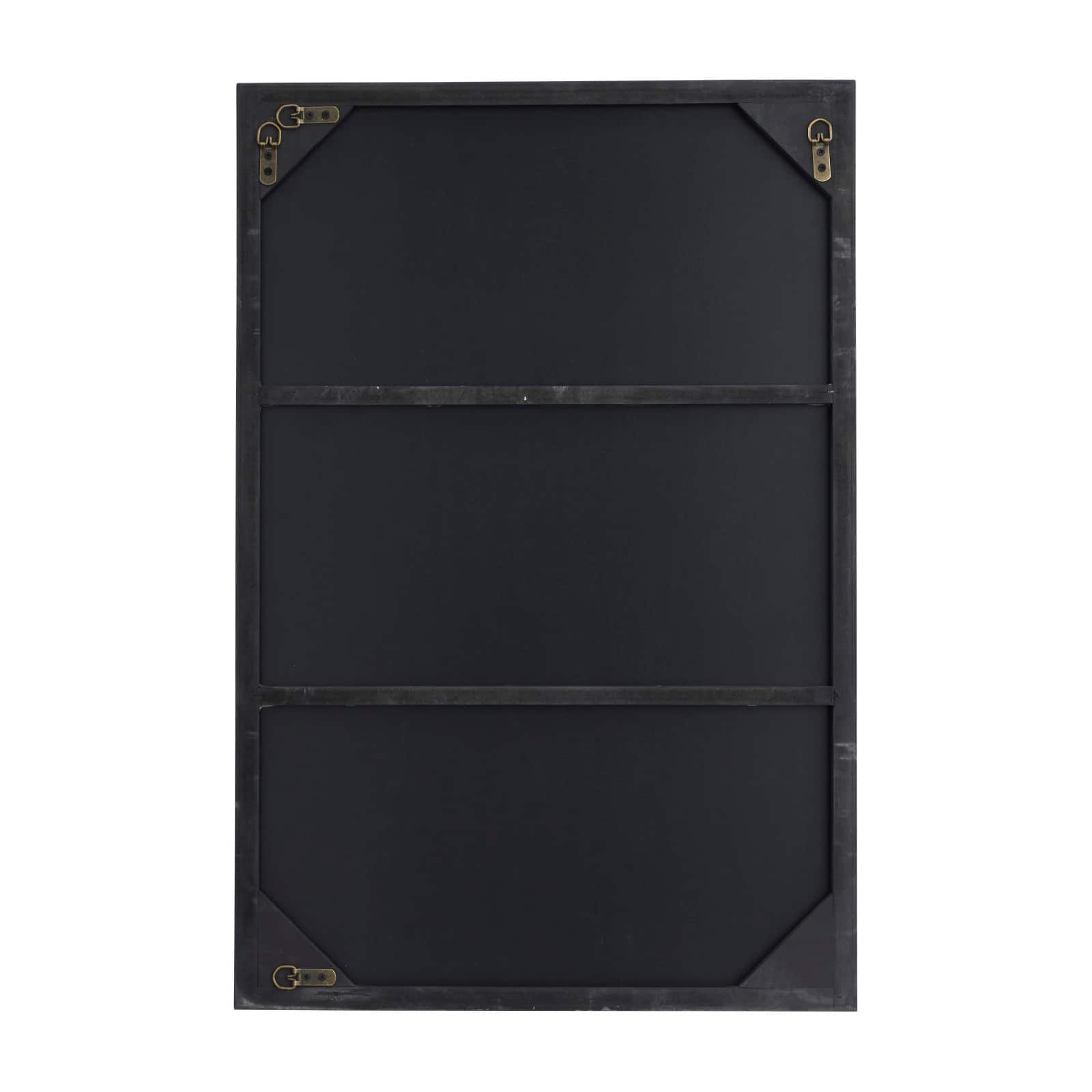 Black Contemporary Wall Mirror, 24&#x22; x 1&#x22; x 36&#x22;