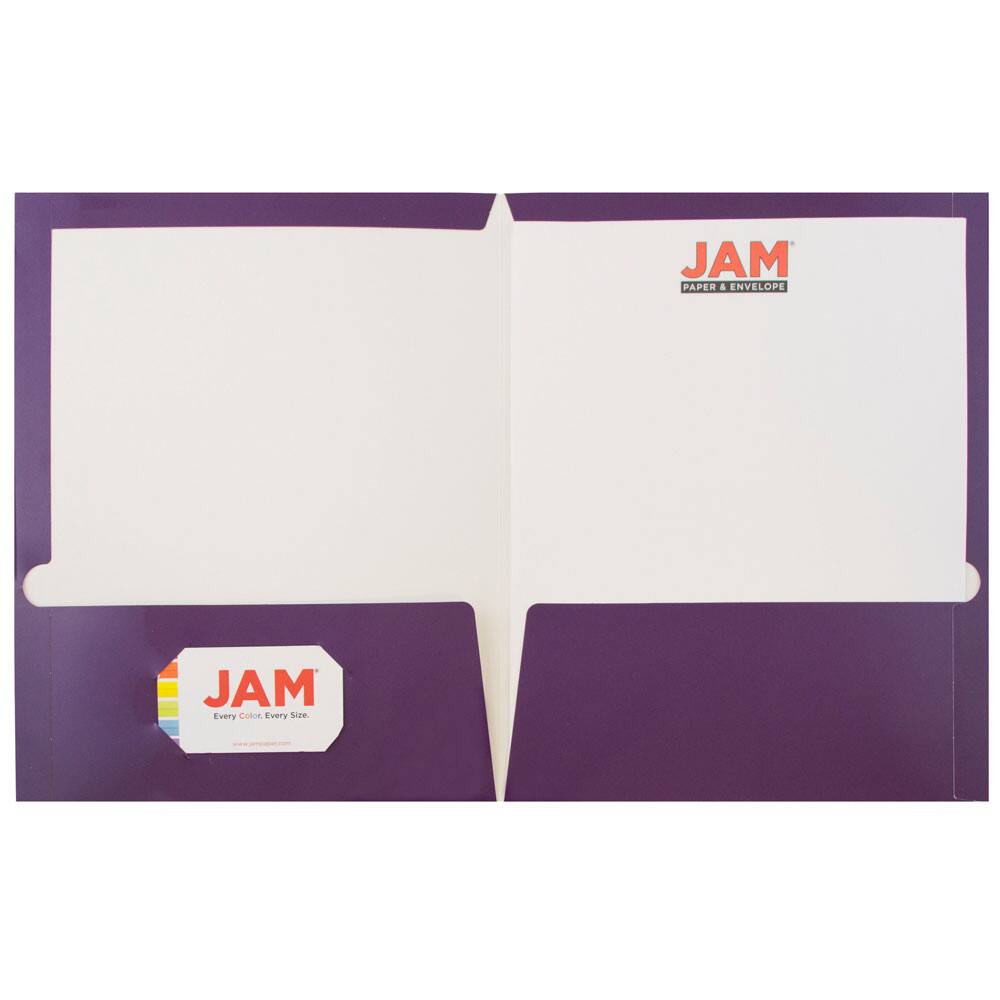 JAM Paper Laminated 2-Pocket Glossy Folders, 6ct.