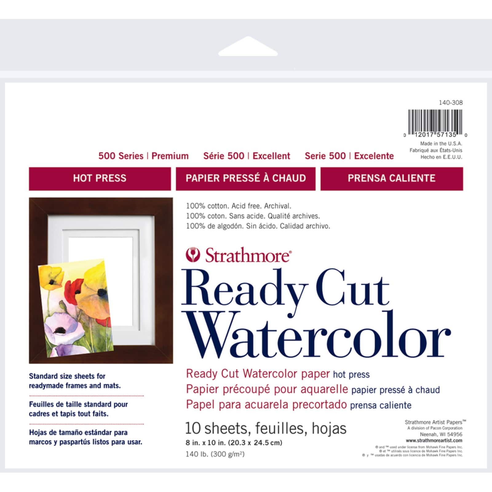 Strathmore® 500 Series Hot-Press Ready Cut Watercolor Paper