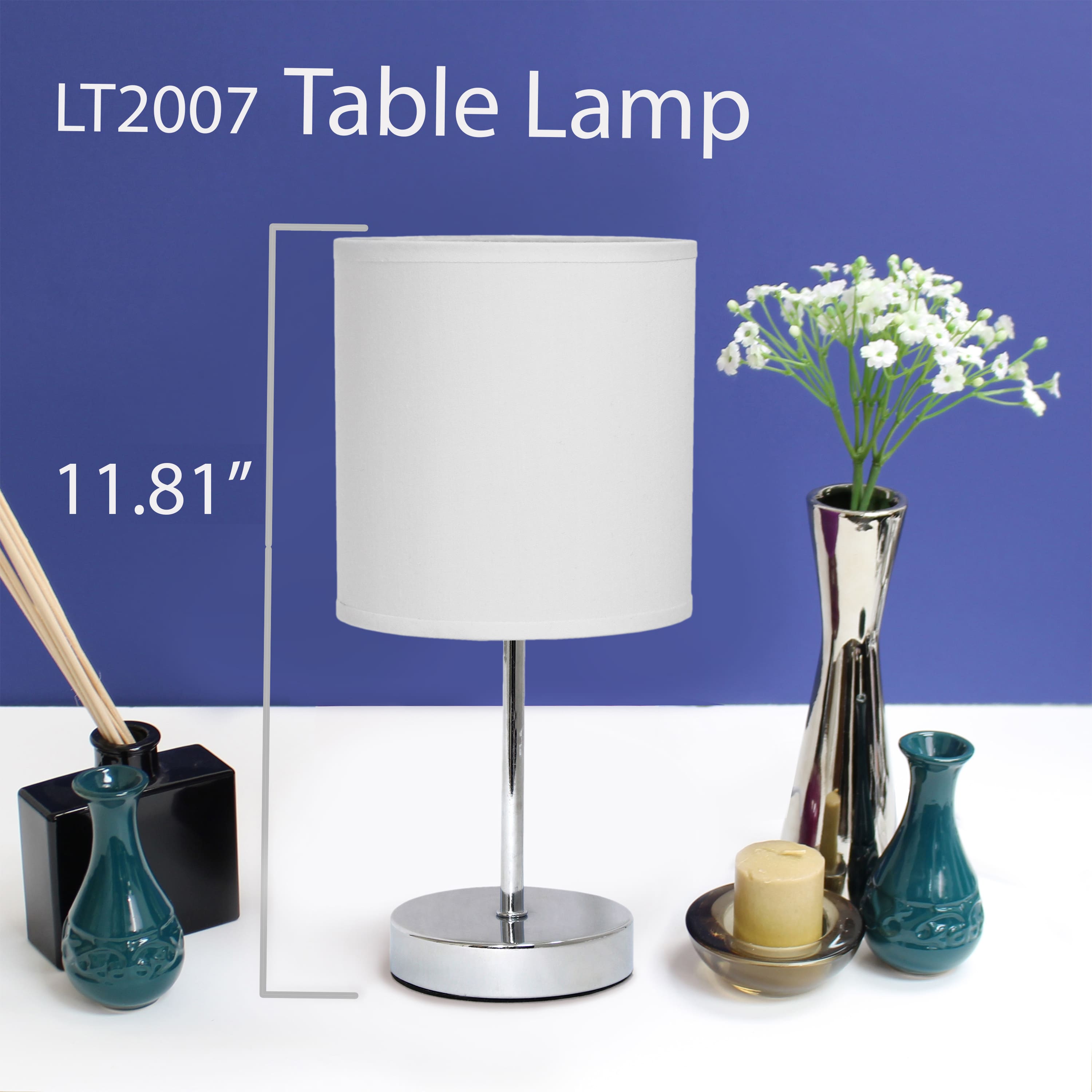 Simple Designs Chrome Mini Table Lamp