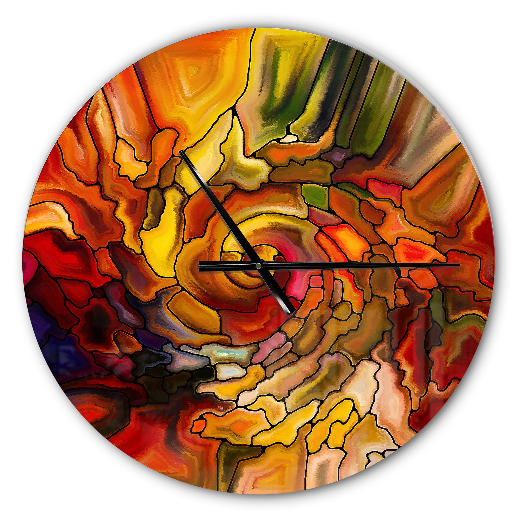 Designart &#x27;Illusions Of Stained Glass Modern Wall Clock