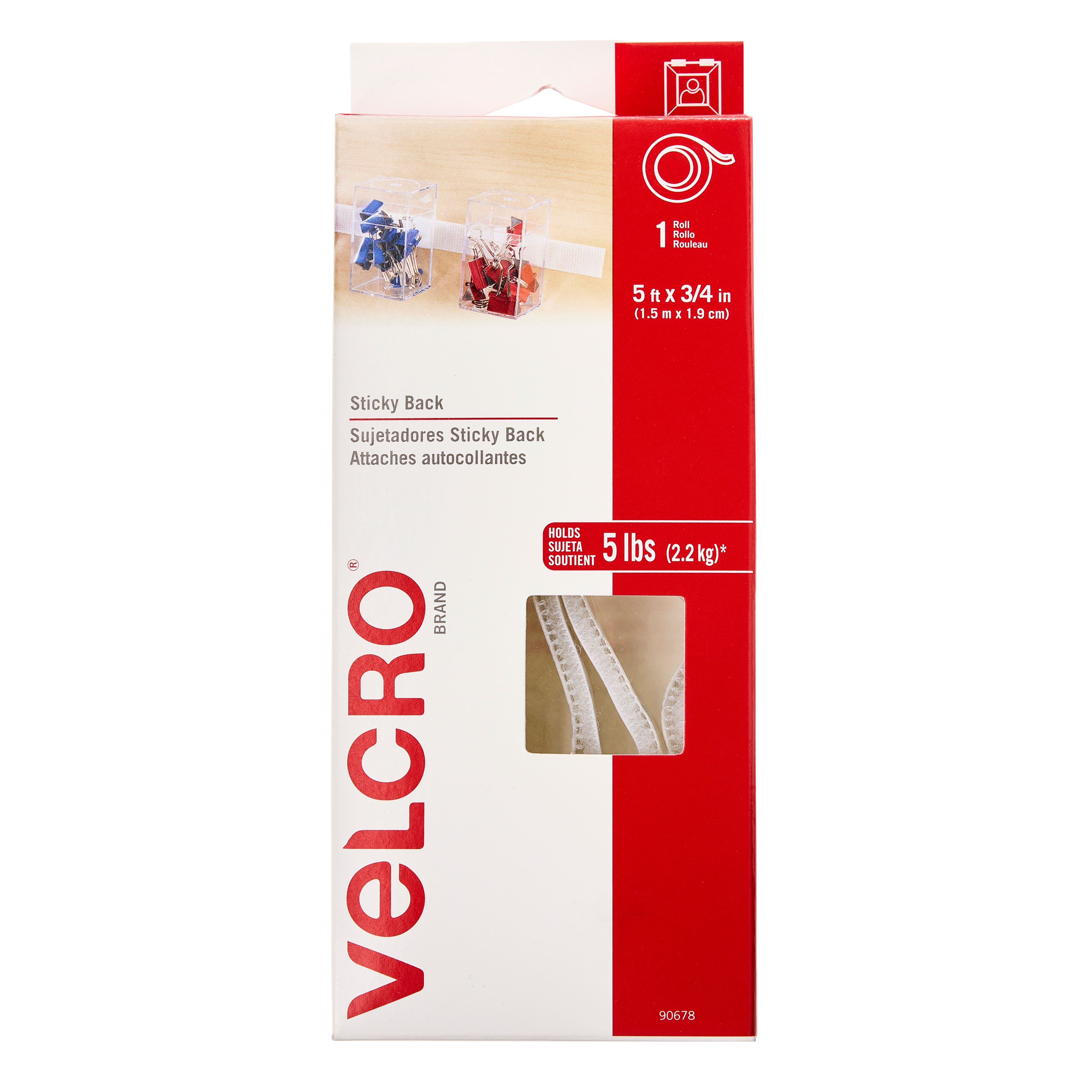 8 Pack: VELCRO&#xAE; Brand Sticky Back White Tape, 5ft.