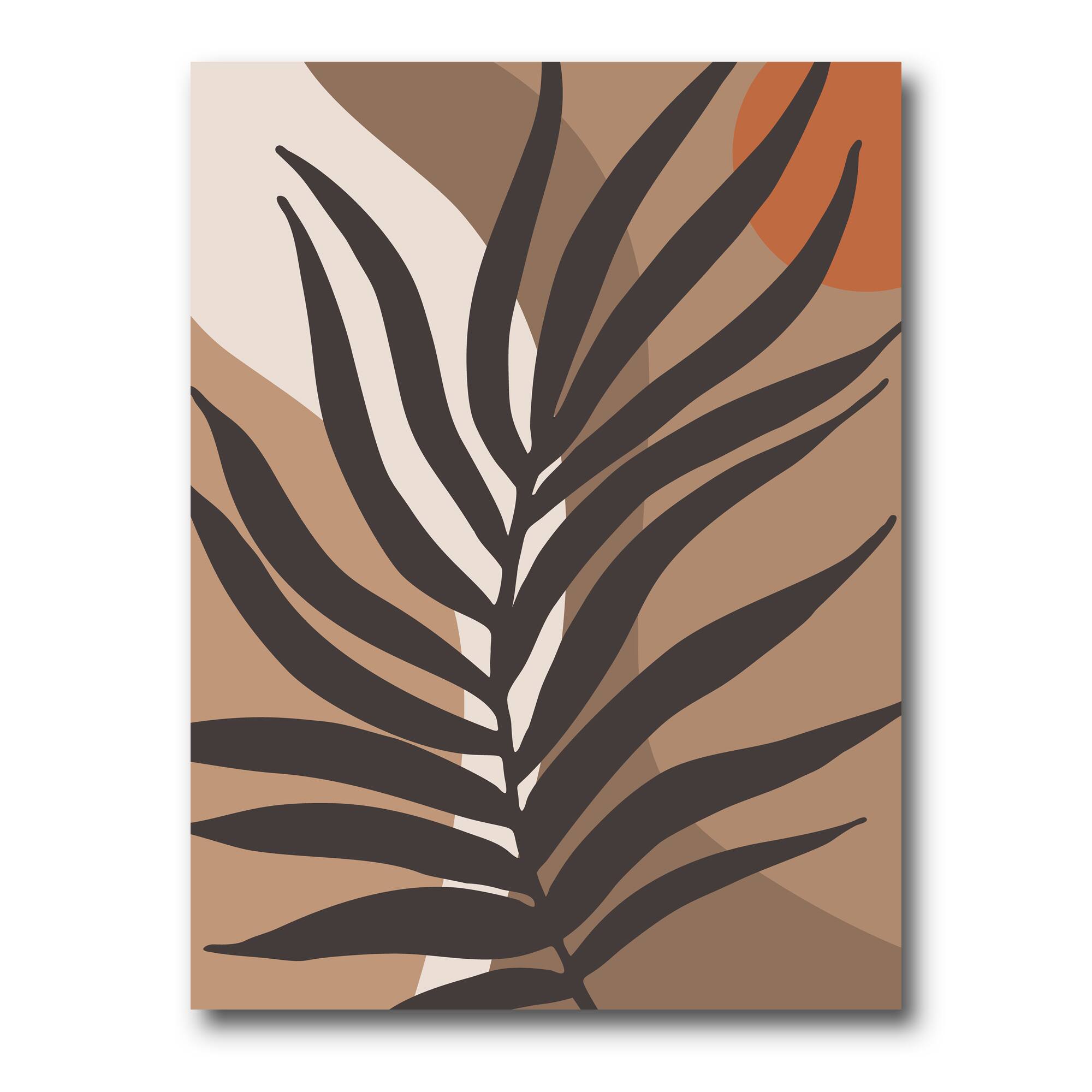 Designart - Tropical Leaf Silhouettes and Shapes II - Modern Canvas Wall Art Print
