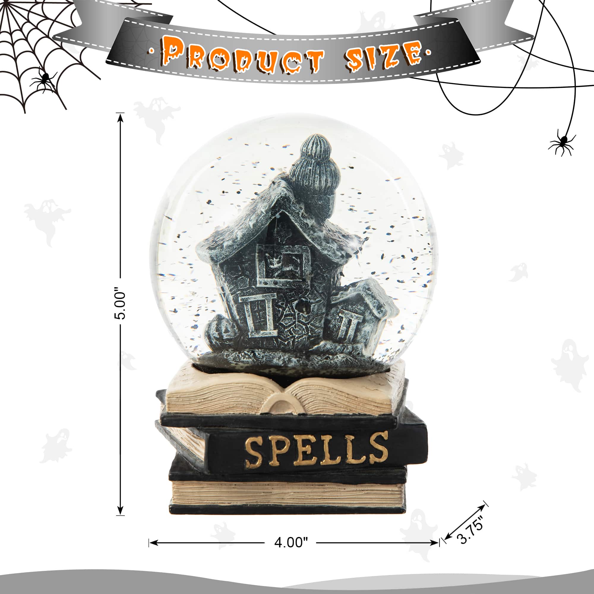 Glitzhome® 5" Halloween Haunted House Water Globe