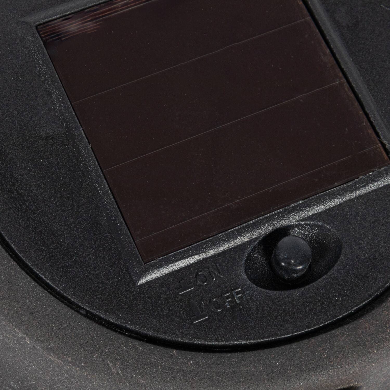 Hello Honey® 7" Black & Brown Stoneware Rechargeable LED Solar Powered Waterproof Lantern