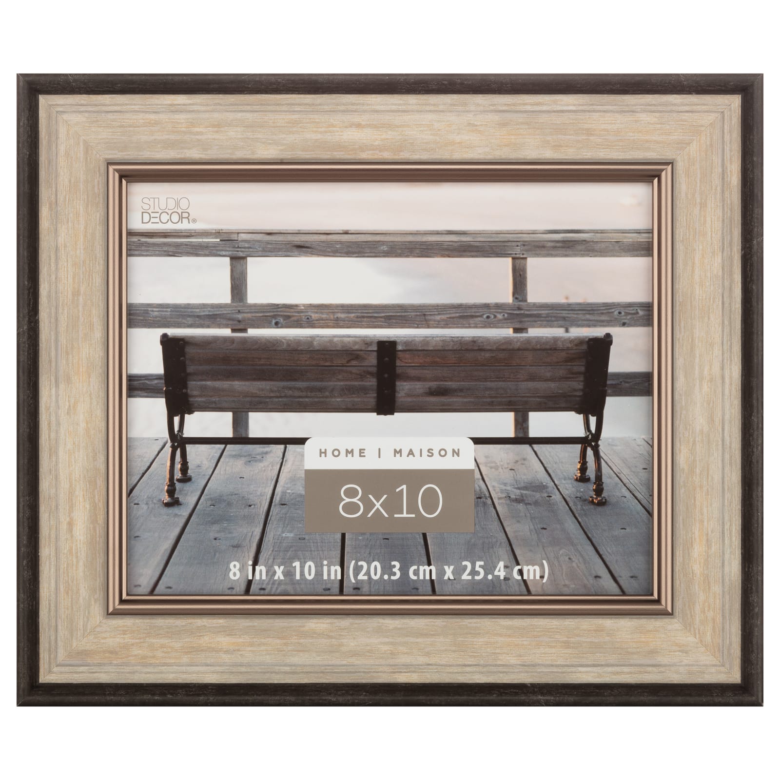 8&#x22; x 10&#x22; Greige &#x26; Black Frame, Home Collection by Studio D&#xE9;cor&#xAE;