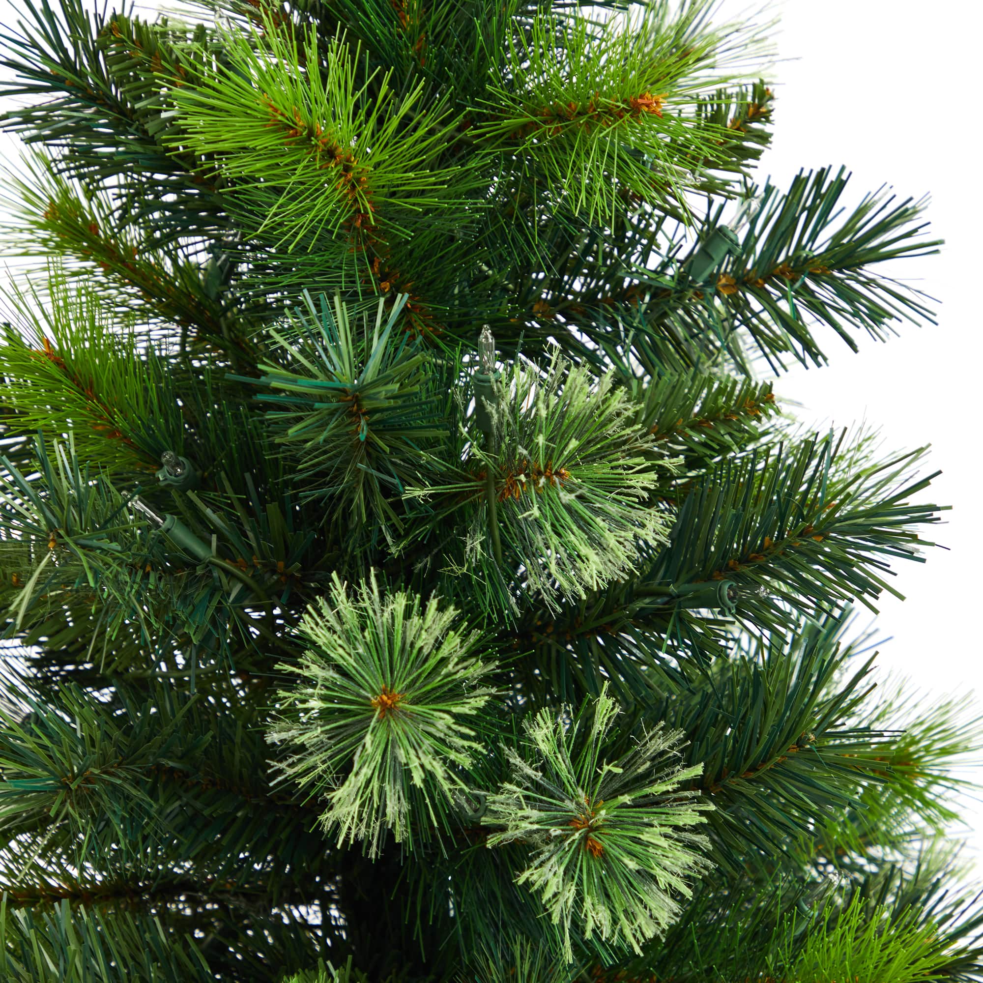 4.5ft. Pre-Lit Oregon Pine Artificial Christmas Tree in Decorative Planter, Warm White Lights