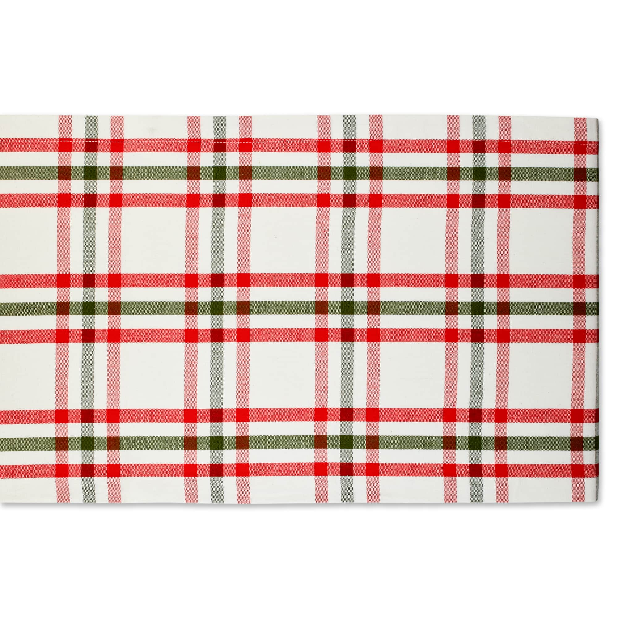 DII&#xAE; 108&#x22; Jolly Tree Collection Nutcracker Plaid Table Runner