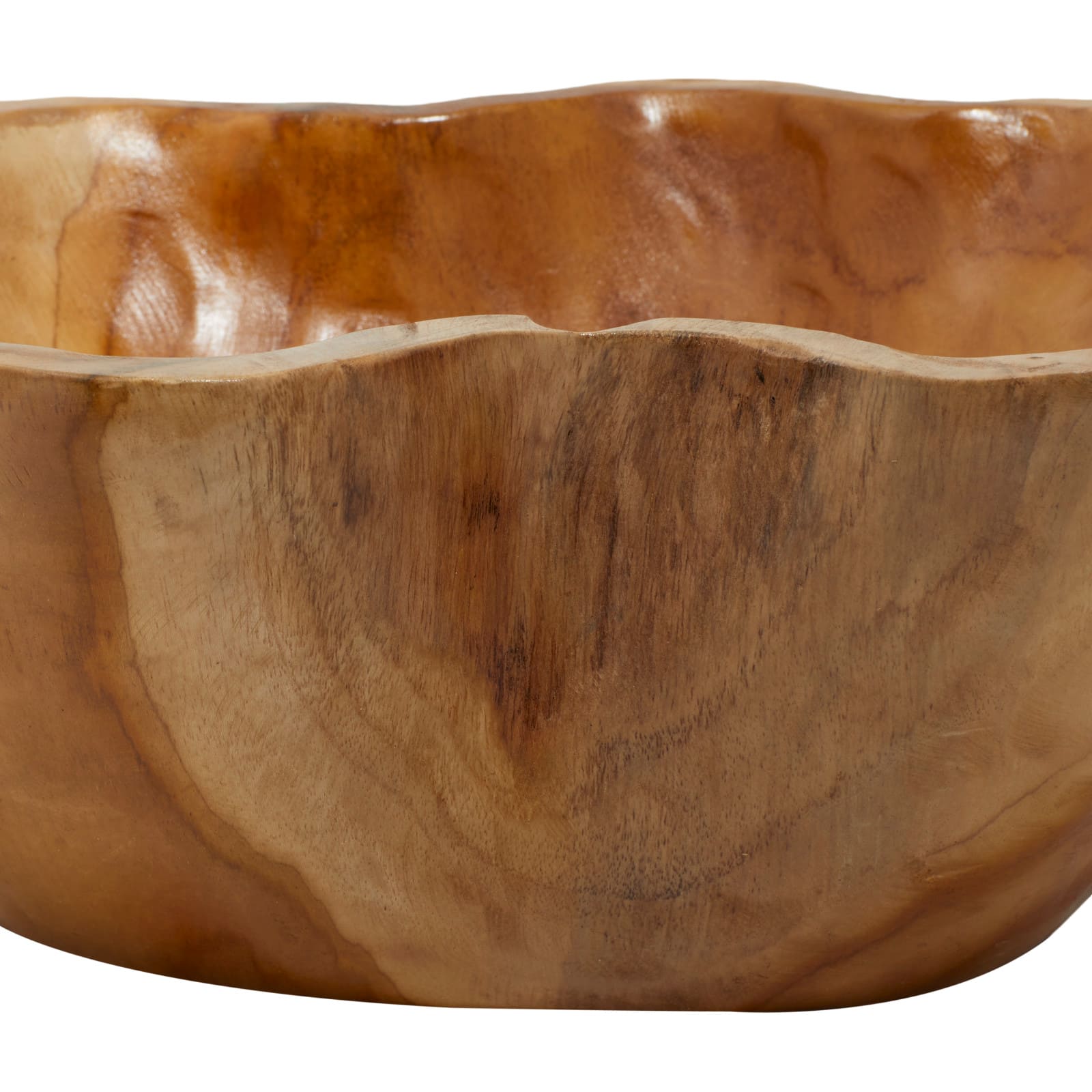 14" Brown Wood Natural Decorative Bowl