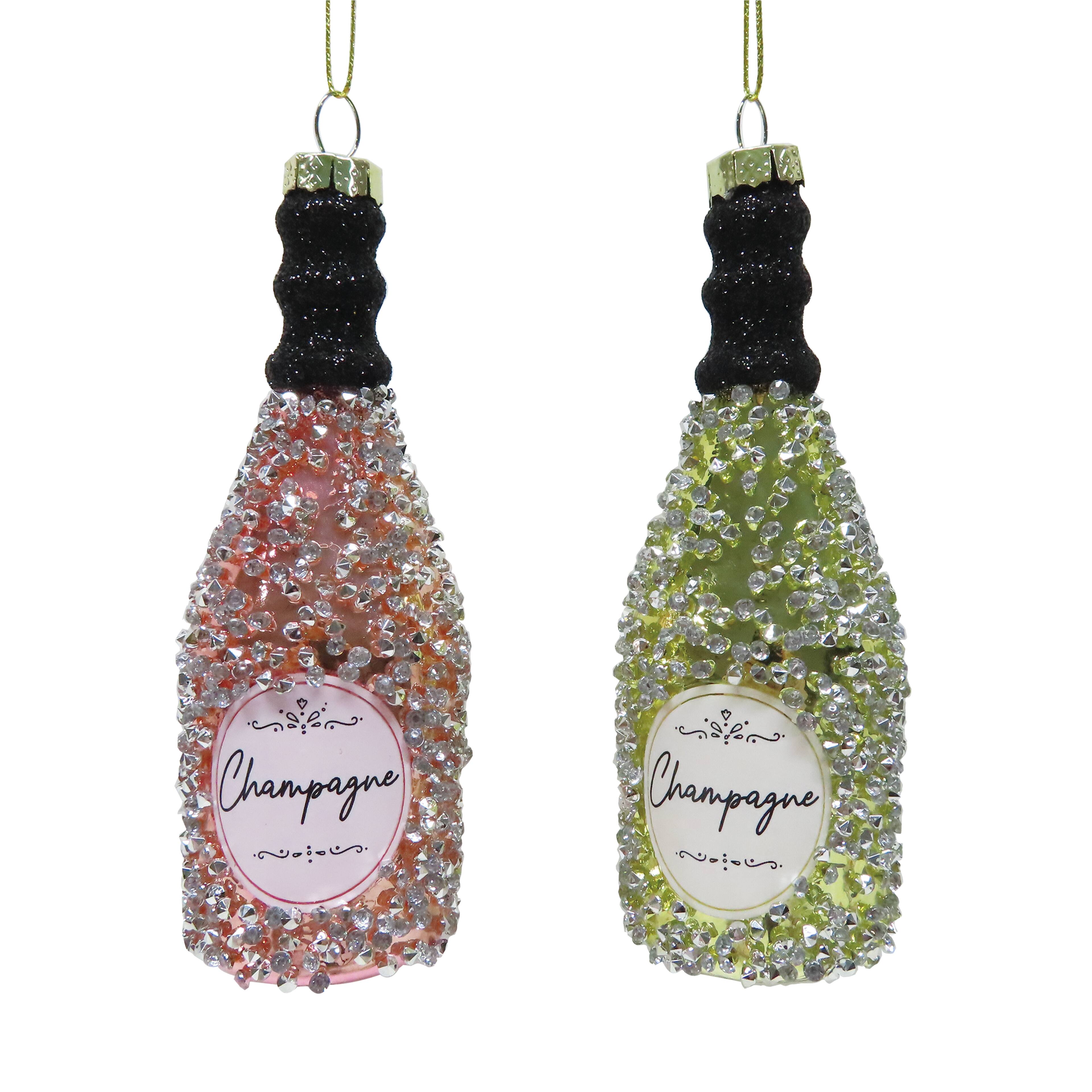 Assortiment d&#x2019;ornements de bouteille de champagne en verre de 12,7 cm d&#x27;Ashland, 1 unit&#xE9;