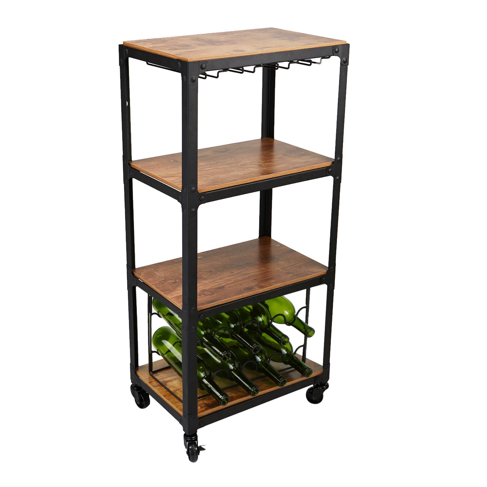 Mind Reader 39&#x22; 4-Tier Rolling Bar Cart
