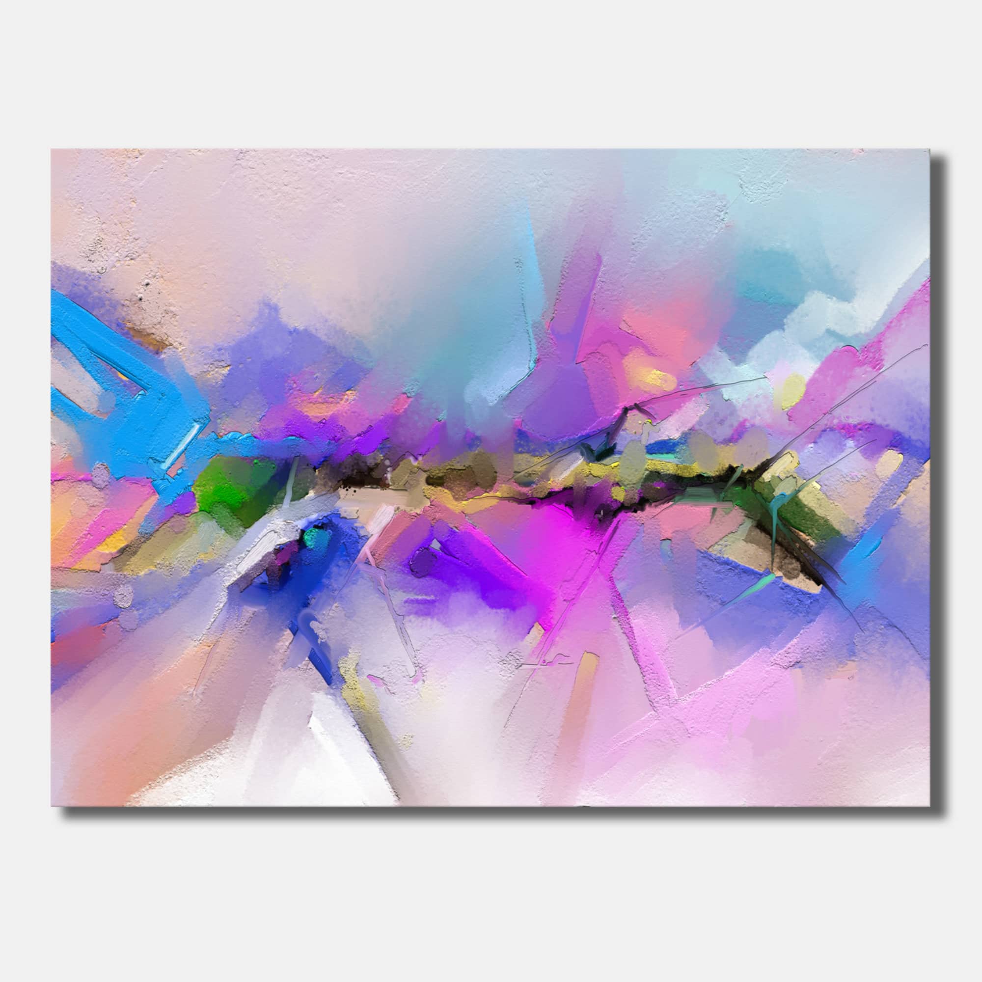 Designart - Black River On Purple And Blue Landscape - Modern Canvas Wall Art Print