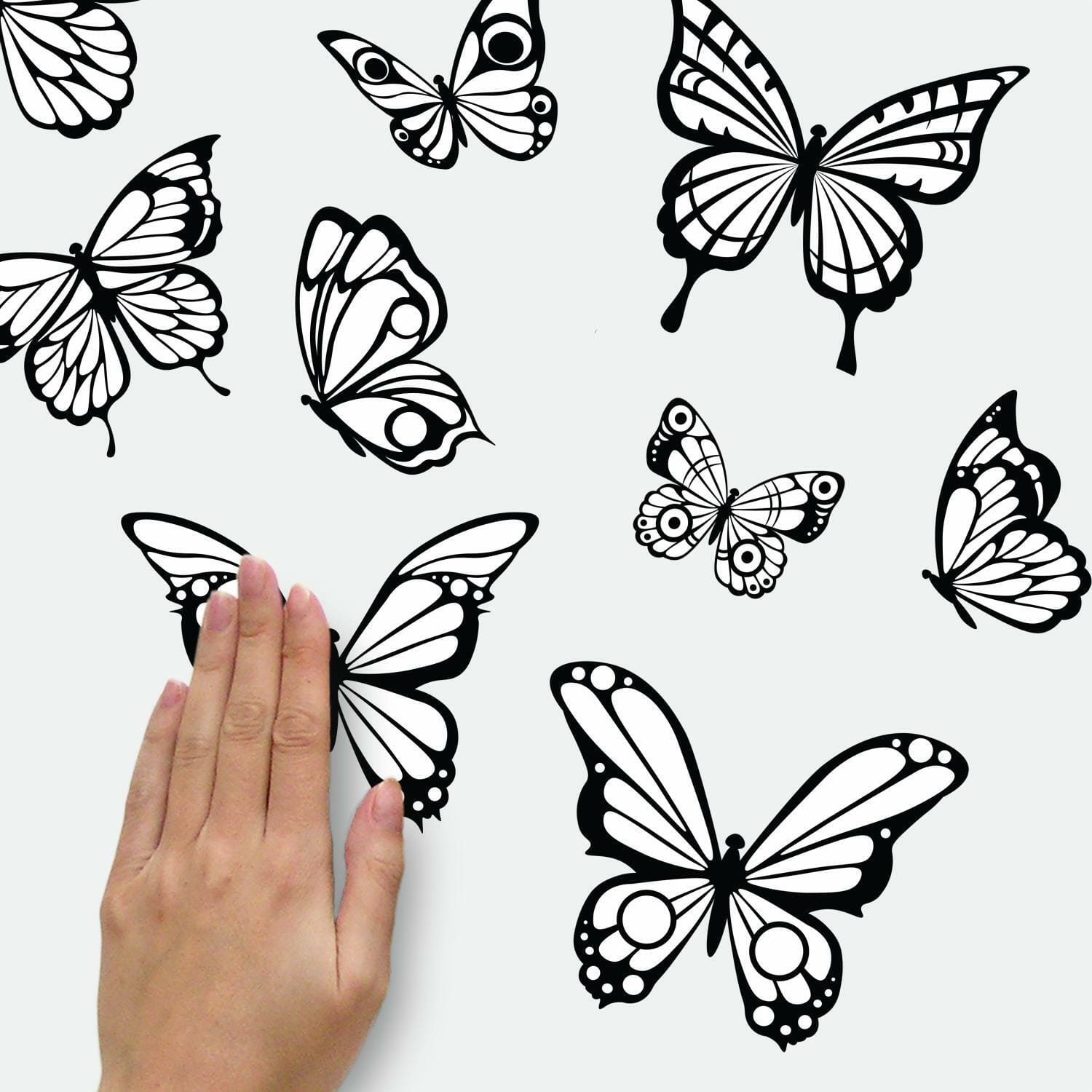 RoomMates Color Your Own Butterflies Peel &#x26; Stick Wall Decals