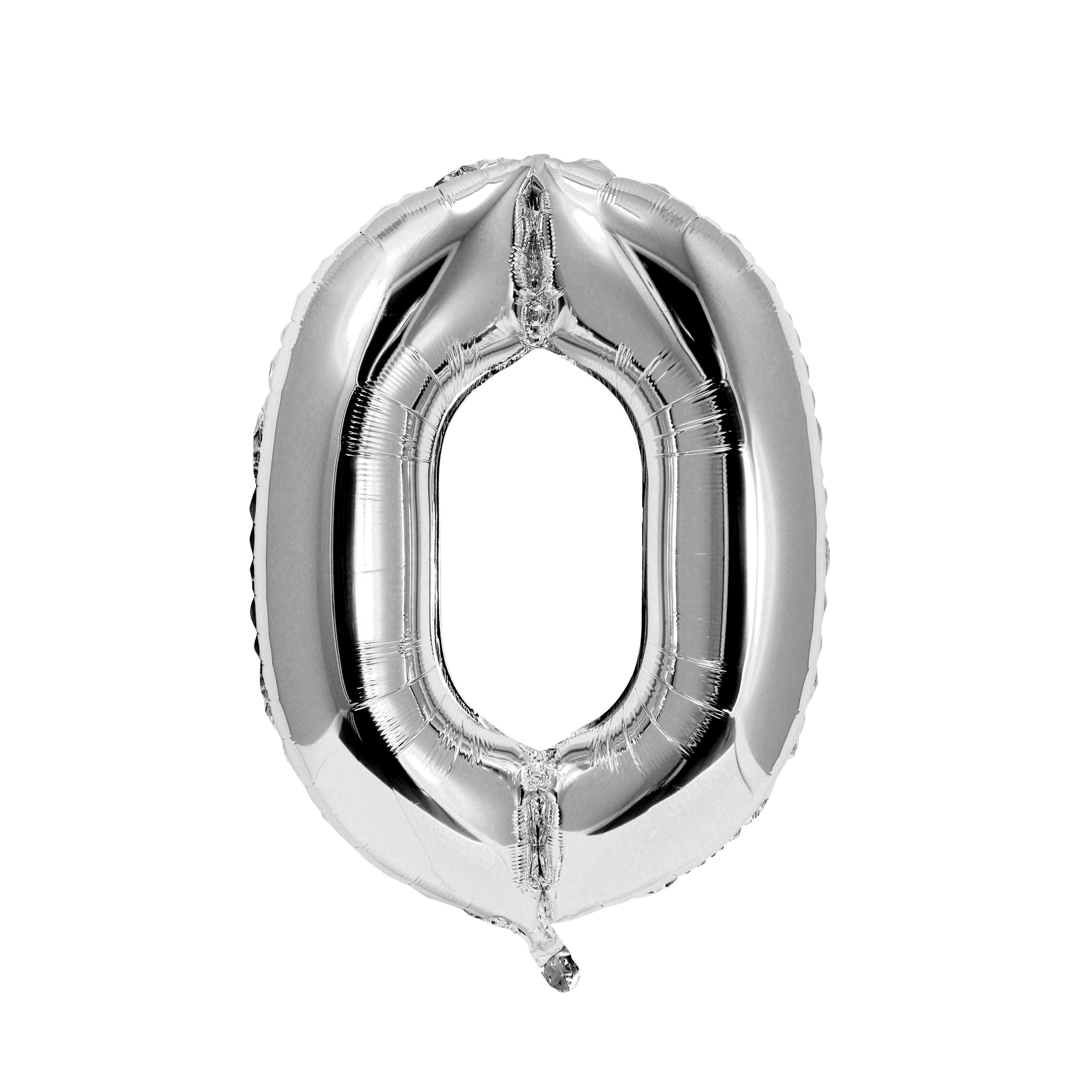 Silver Foil Number Balloon by Celebrate It