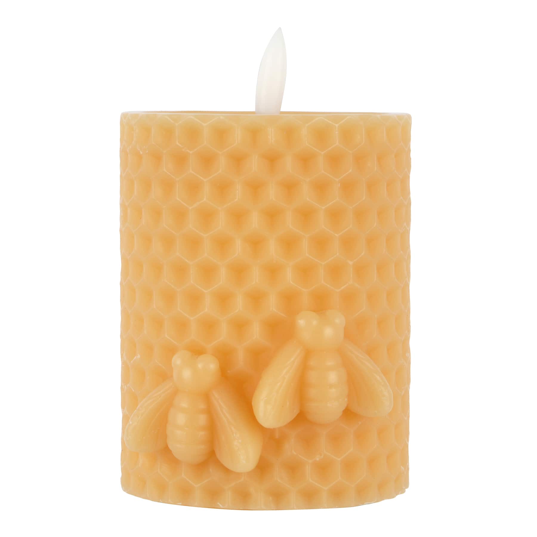 3&#x22; x 4&#x22; Yellow Honeycomb LED Pillar Candle by Ashland&#xAE;