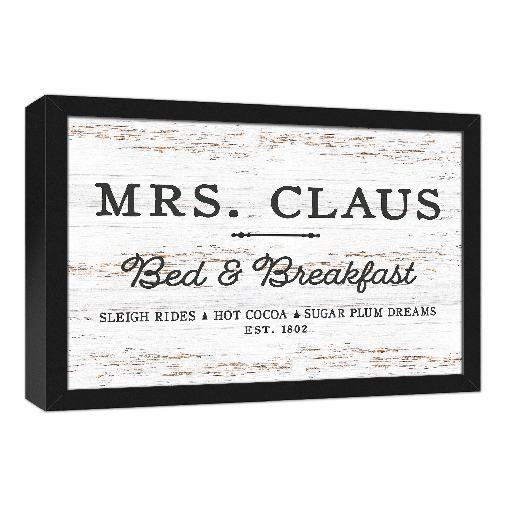 Mrs. Claus Bed Breakfast 18x12 Black Framed Canvas