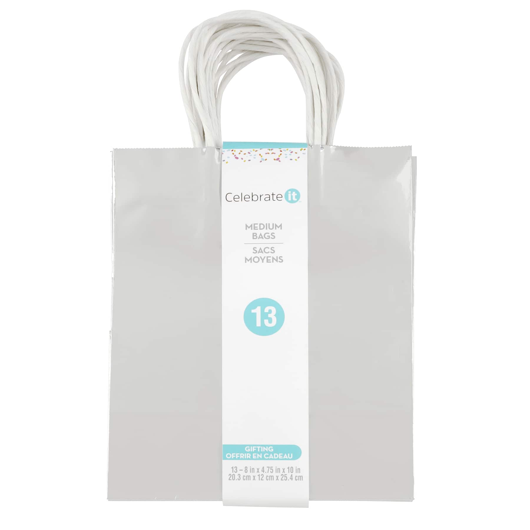 6 Packs: 13 ct. (78 total) Medium Silver Gift Bag Value Pack by Celebrate It&#x2122;