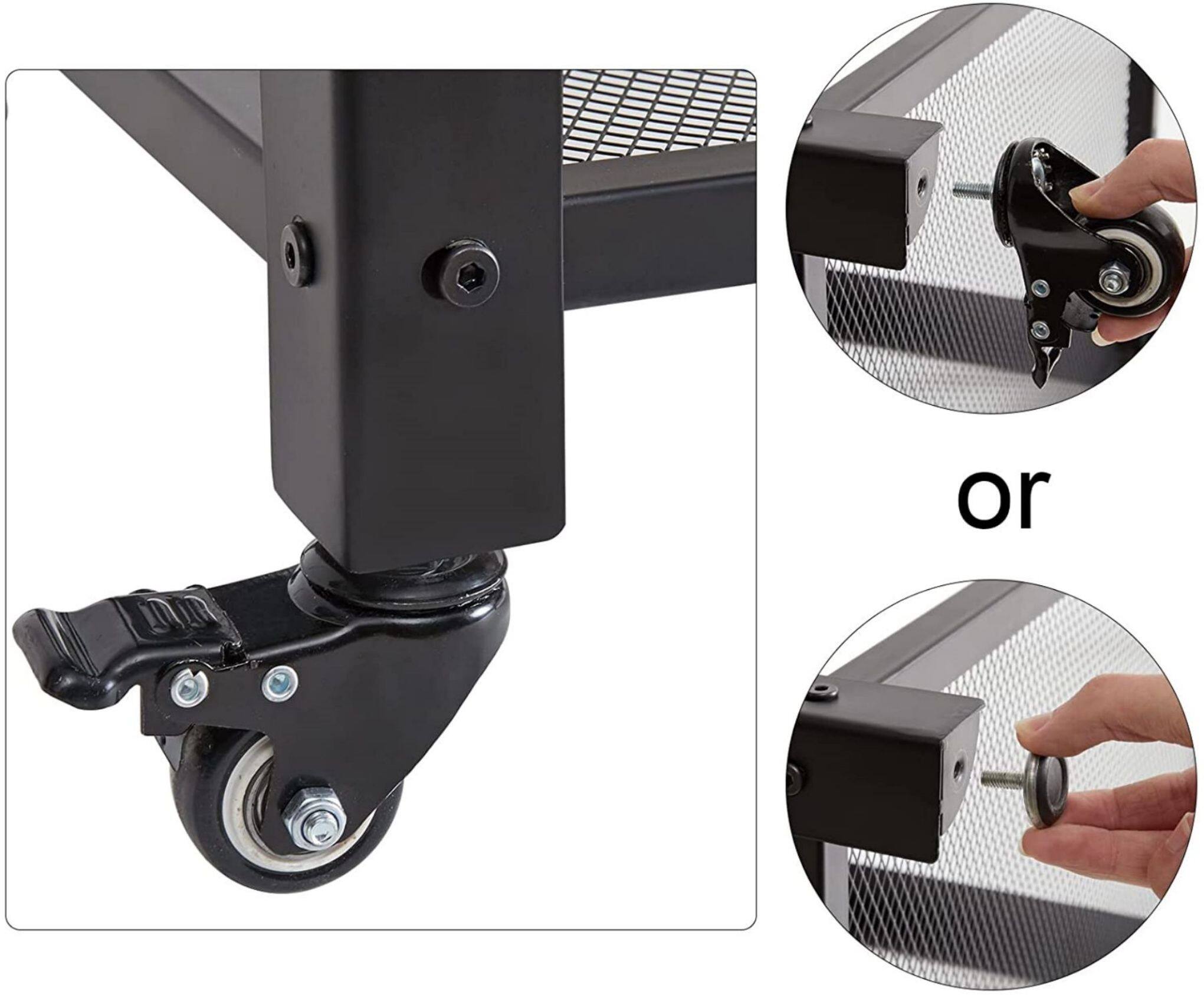 Rustic Brown 3-Tier Utility Cart