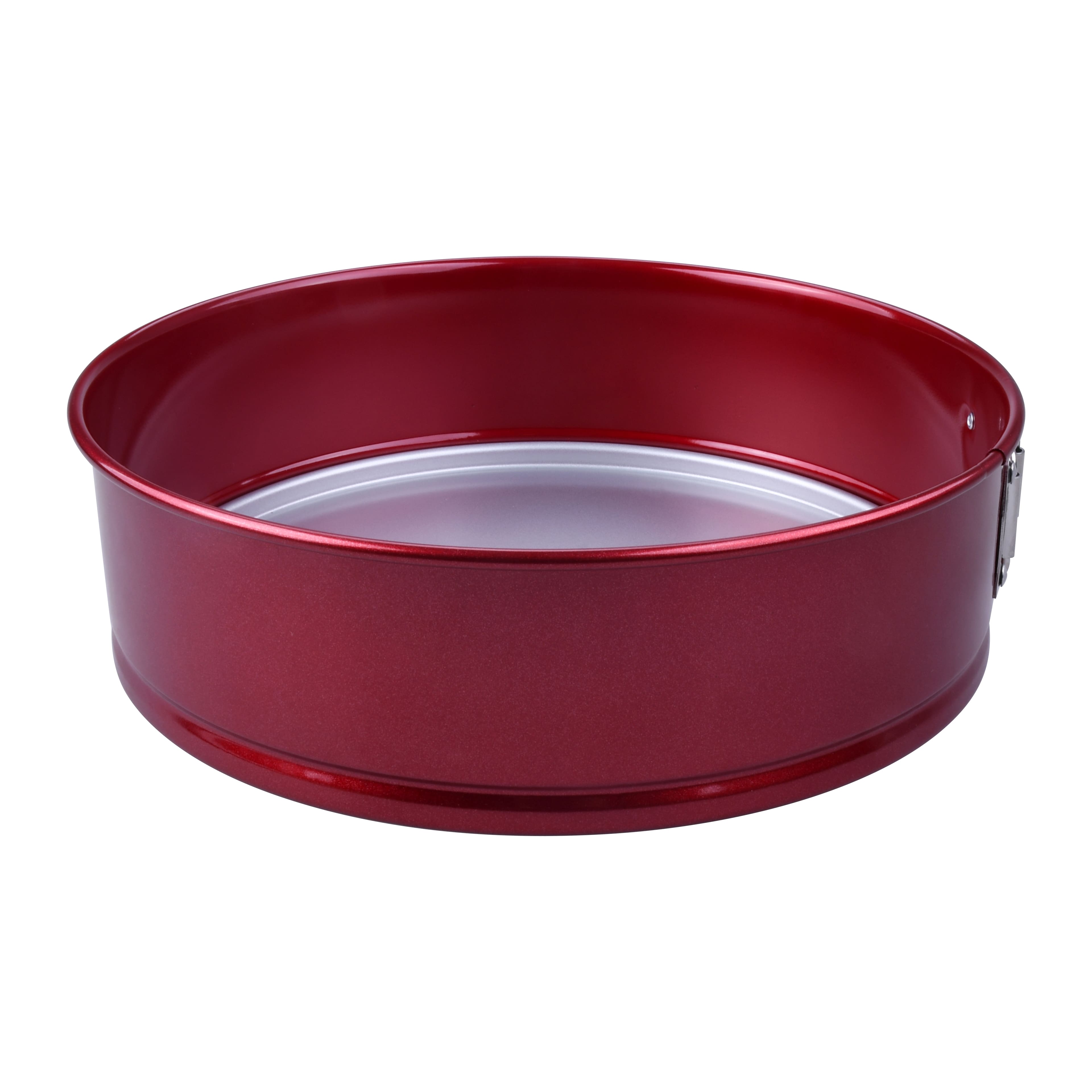 9&#x22; Metallic Red Non-Stick Round Carbon Steel Springform Pan by Celebrate It&#xAE;