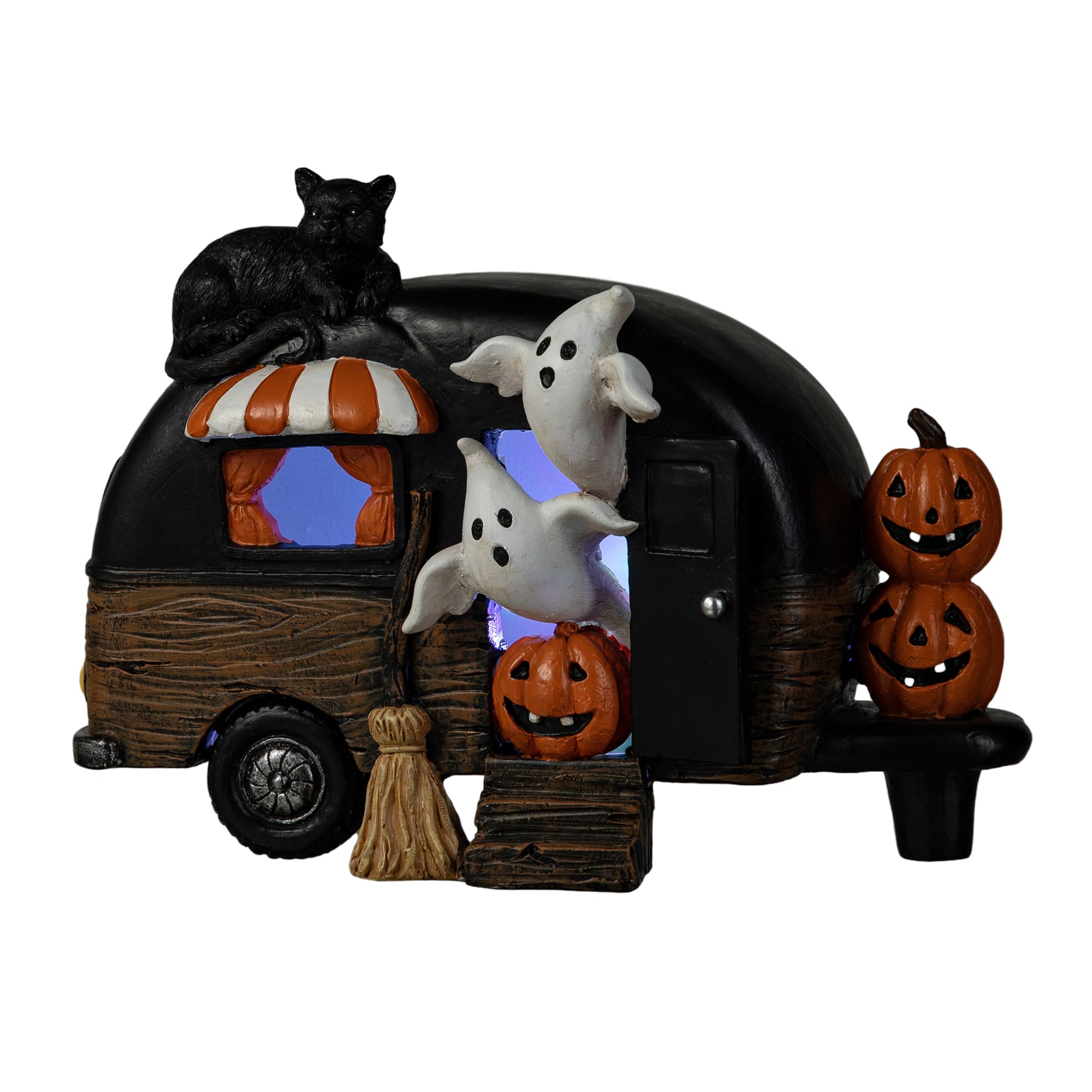 Glitzhome&#xAE; 9.25&#x22; Halloween Lighted Camper Table D&#xE9;cor