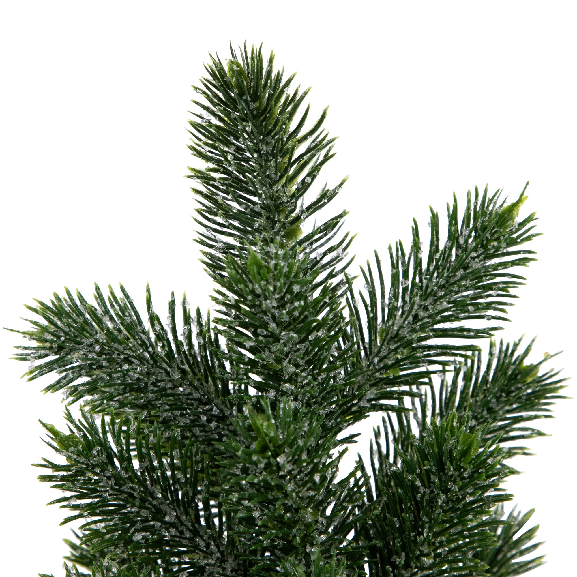 10&#x22; Unlit Iced Pine Artificial Christmas Tree Set