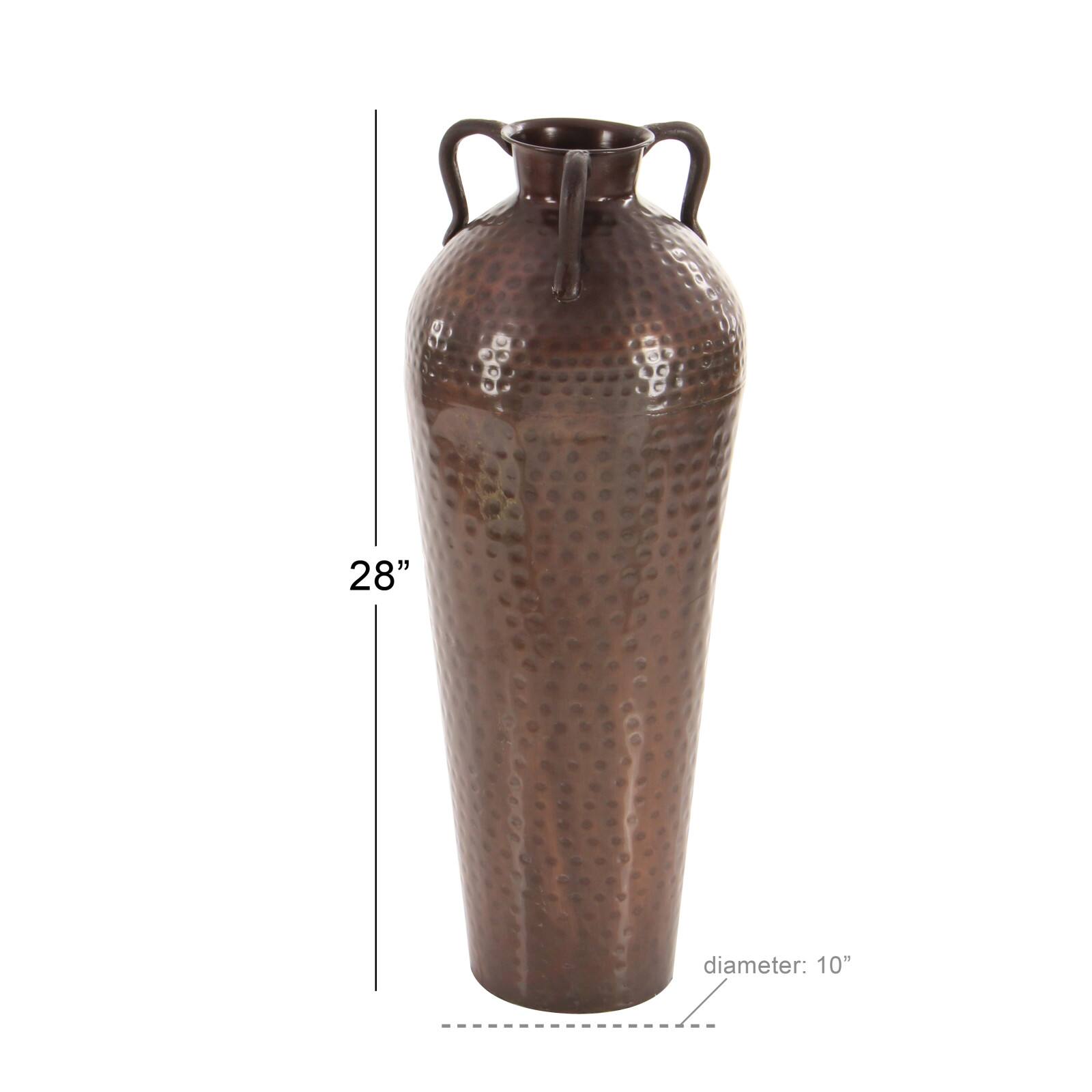 28&#x22; Brown Metal Rustic Vase