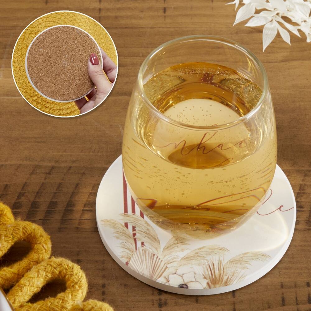 Kate Aspen® Boho Ceramic Coasters with Holder, 6ct.