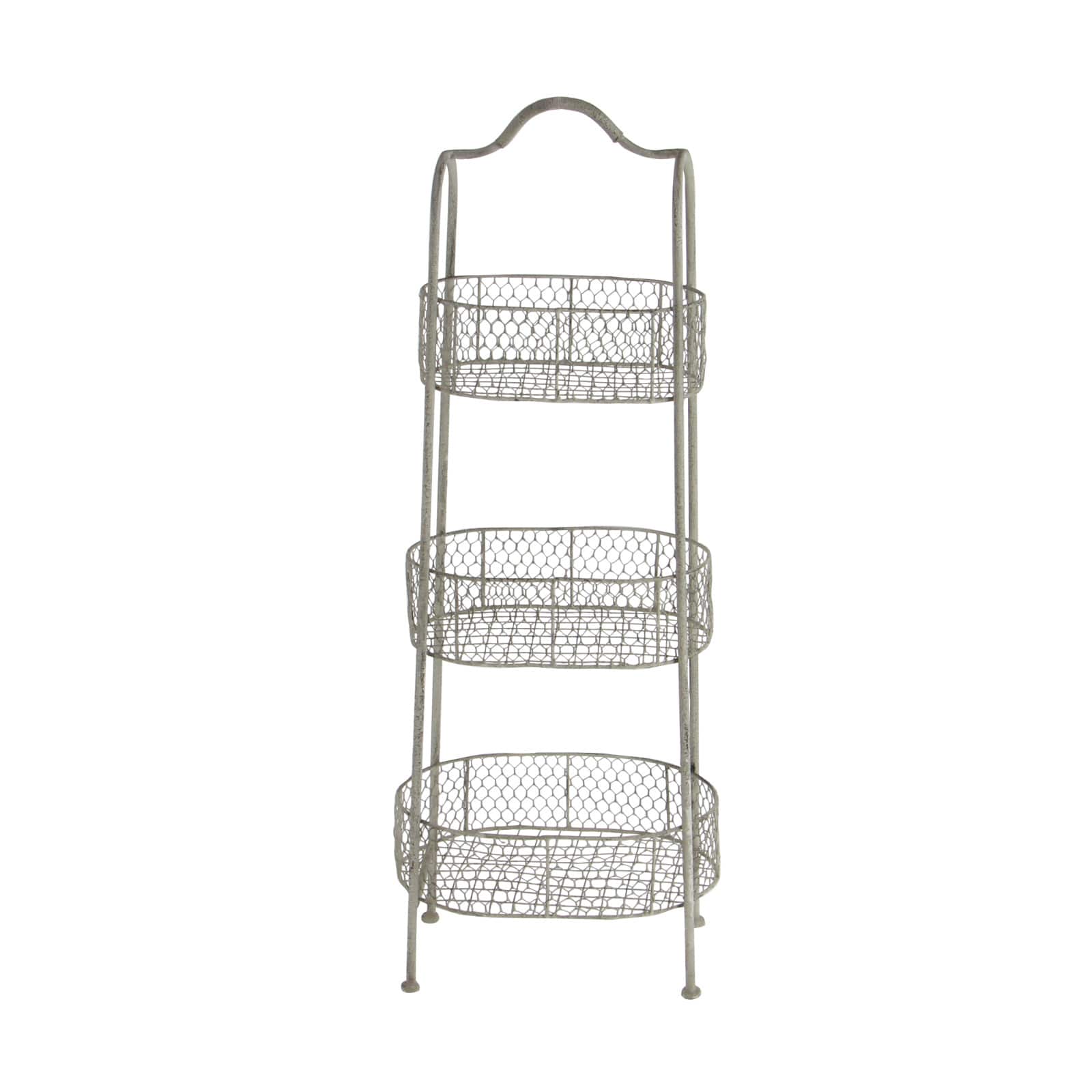 White Iron Farmhouse 3 Tier Tray Stand