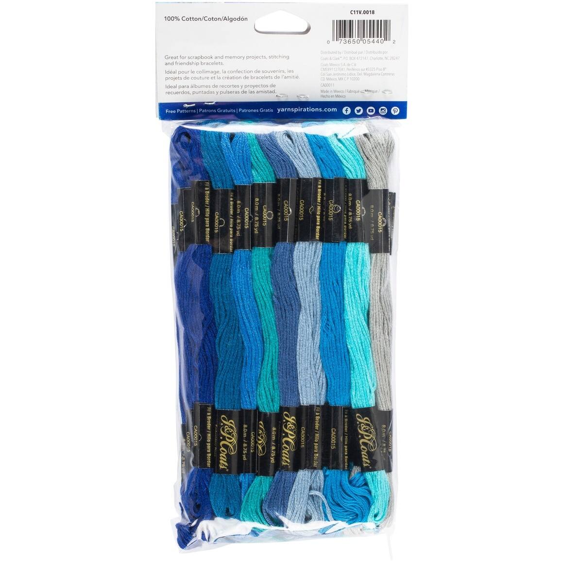 Coats &#x26; Clark 6-Strand Embroidery Floss Value Pack, Pool Party