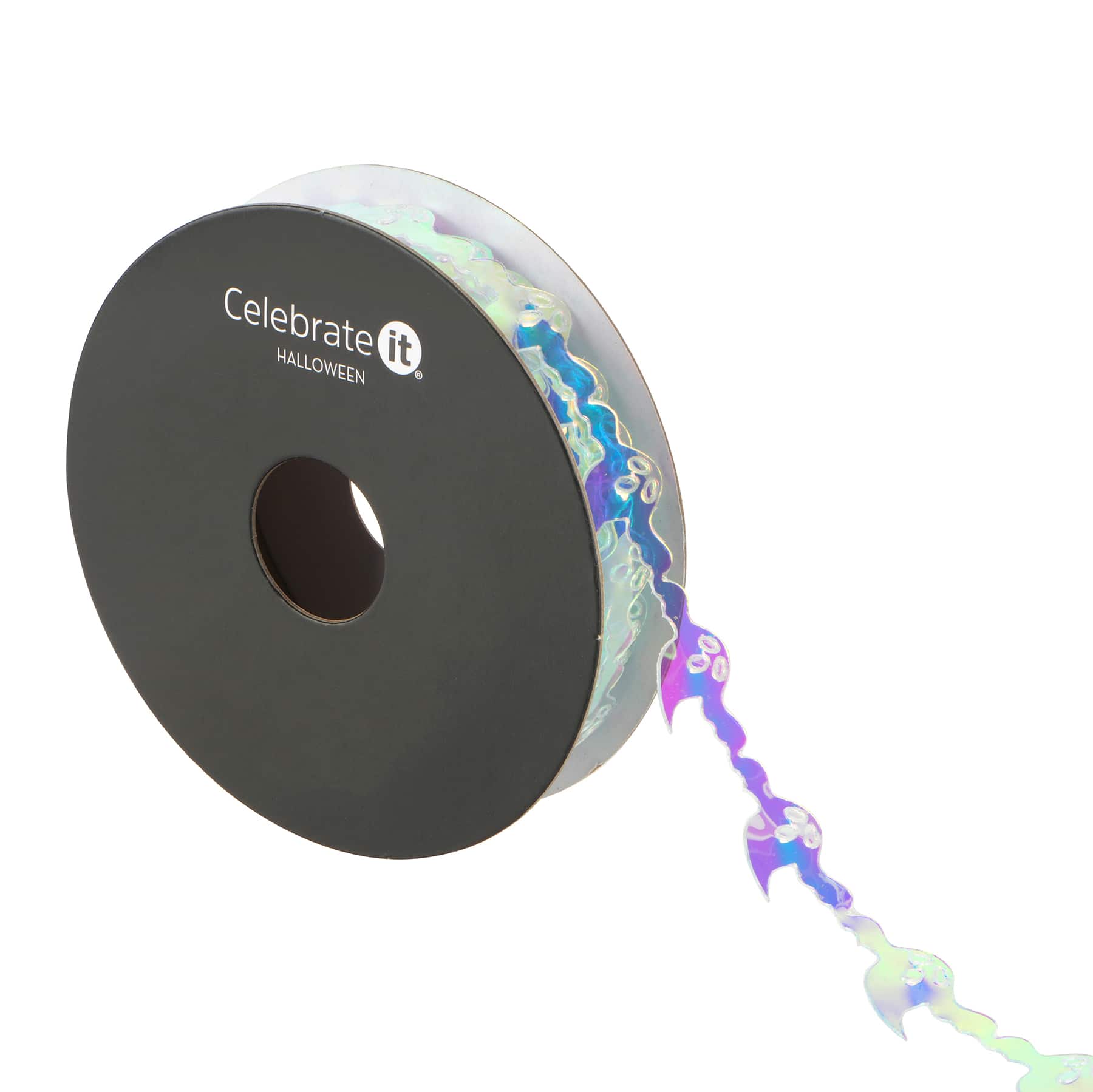 5/8&#x22; x 4yd. White Iridescent Ghost Ribbon by Celebrate It&#xAE; Halloween