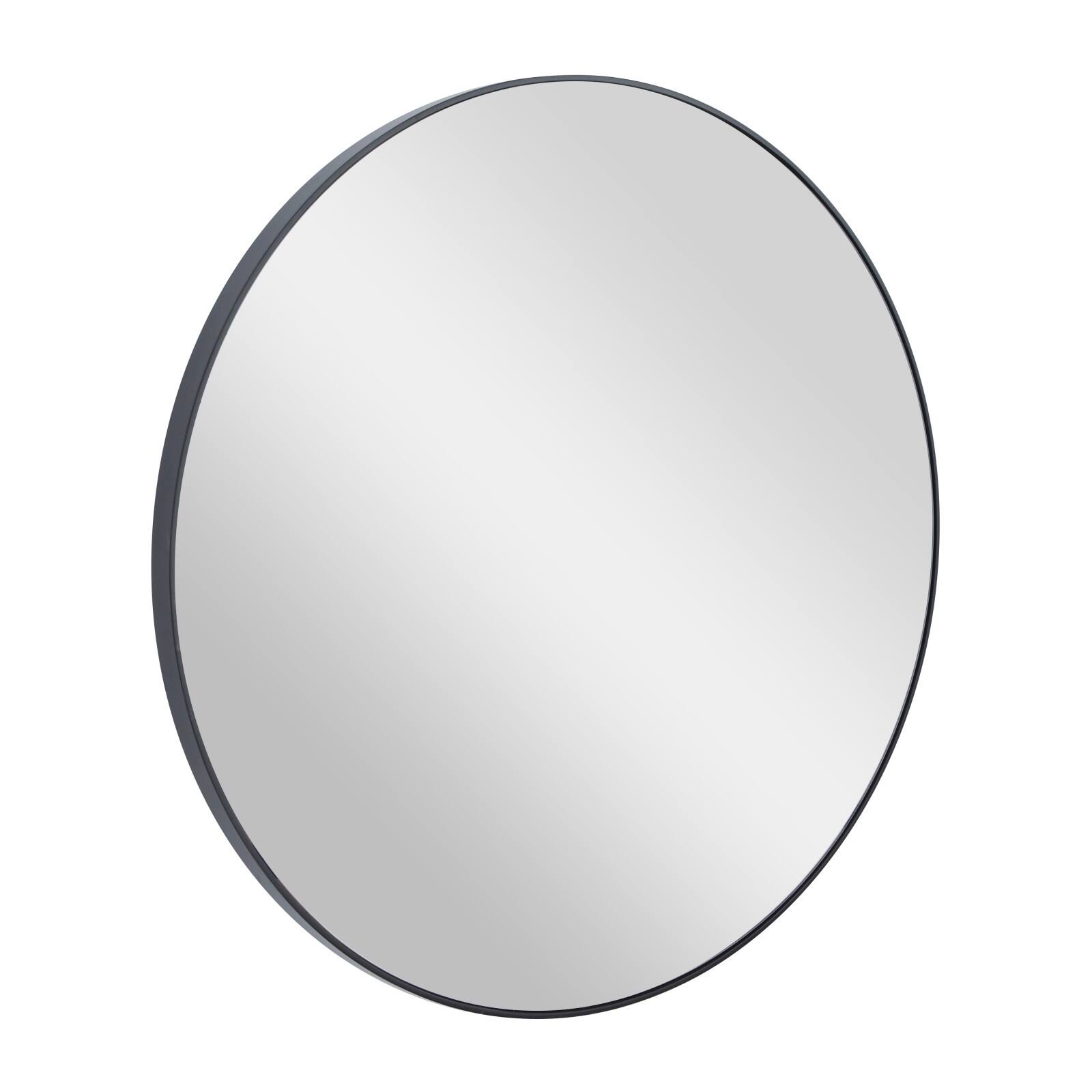 Black Contemporary Wall Mirror, 30&#x22; x 1&#x22; x 30&#x22;