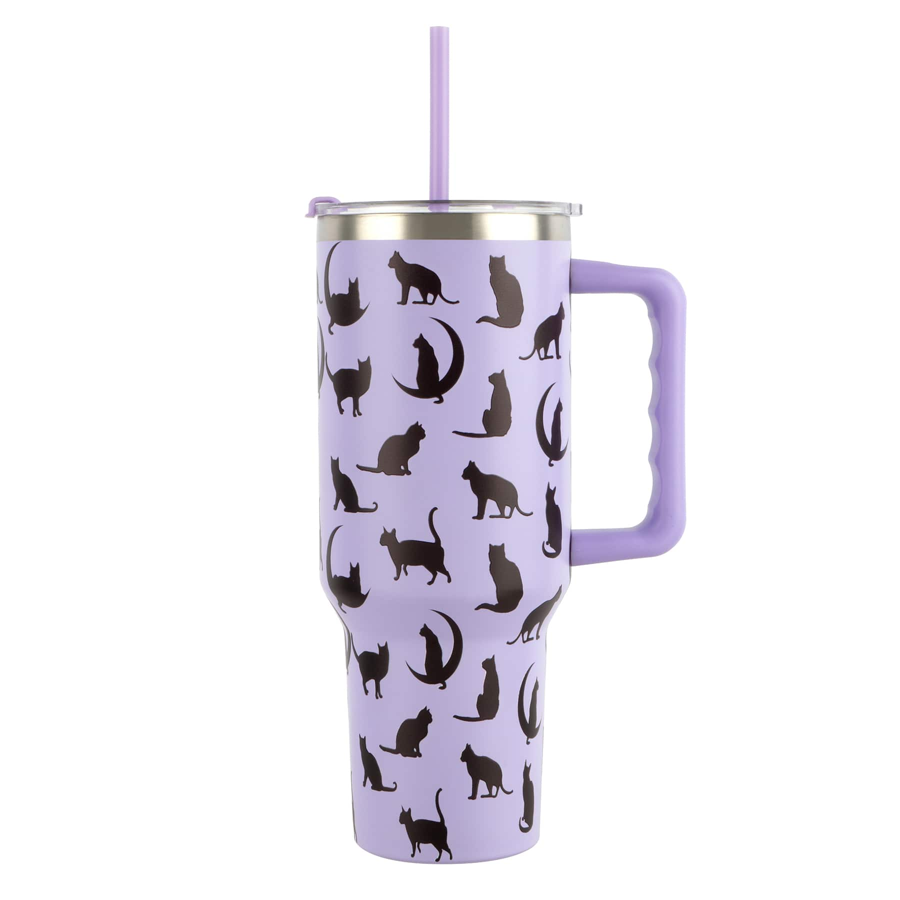 Sold Purple cat tumbler & studded