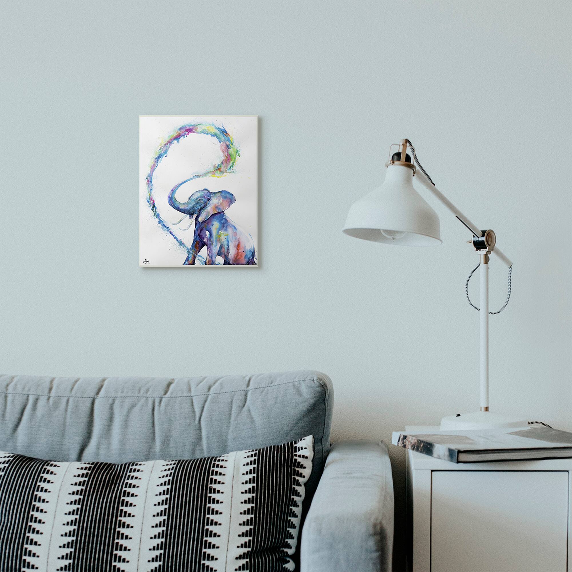 Stupell Industries Colorful Large Abstract Elephant Wall Plaque