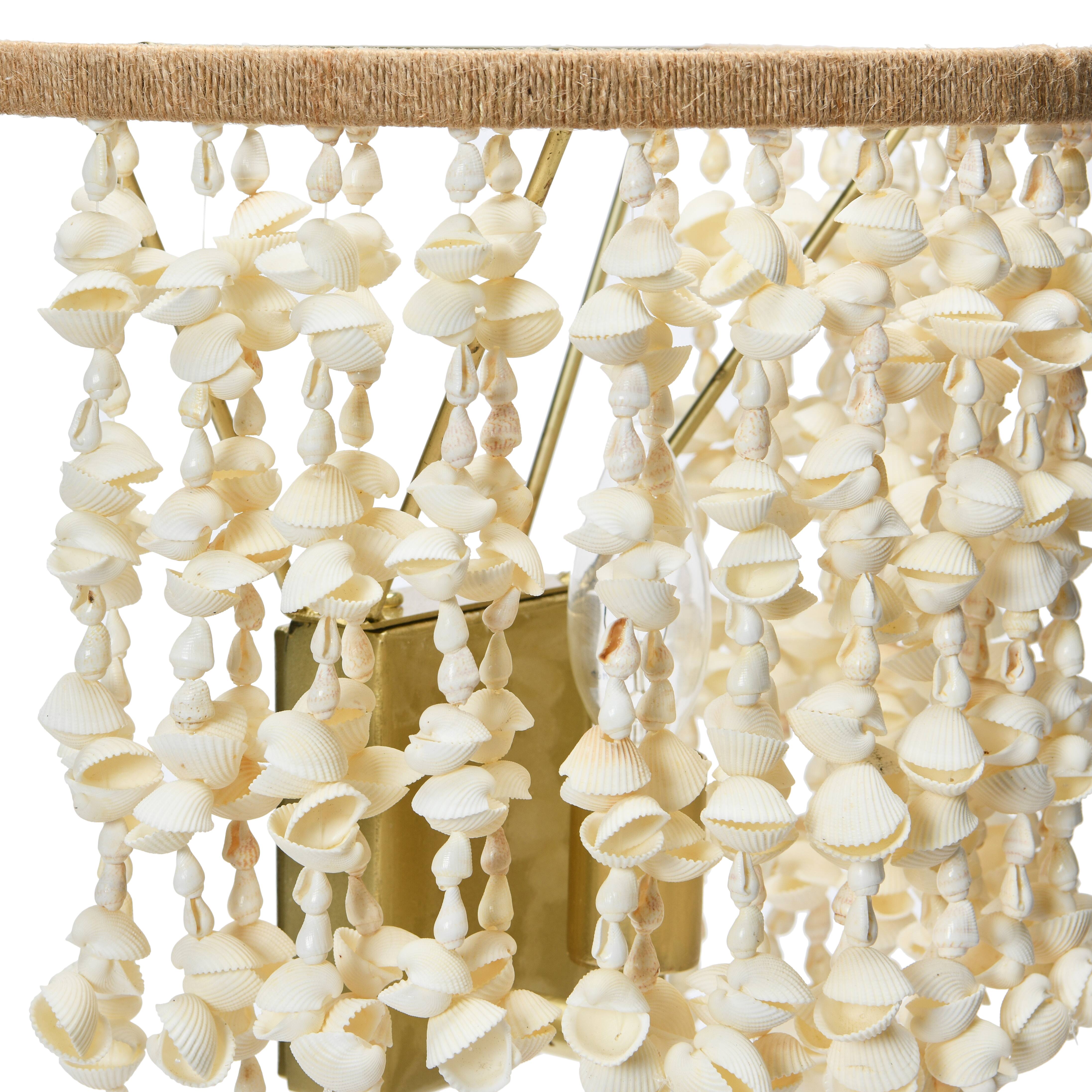 Hello Honey® 10" Round Metal and Shell Wall Sconce